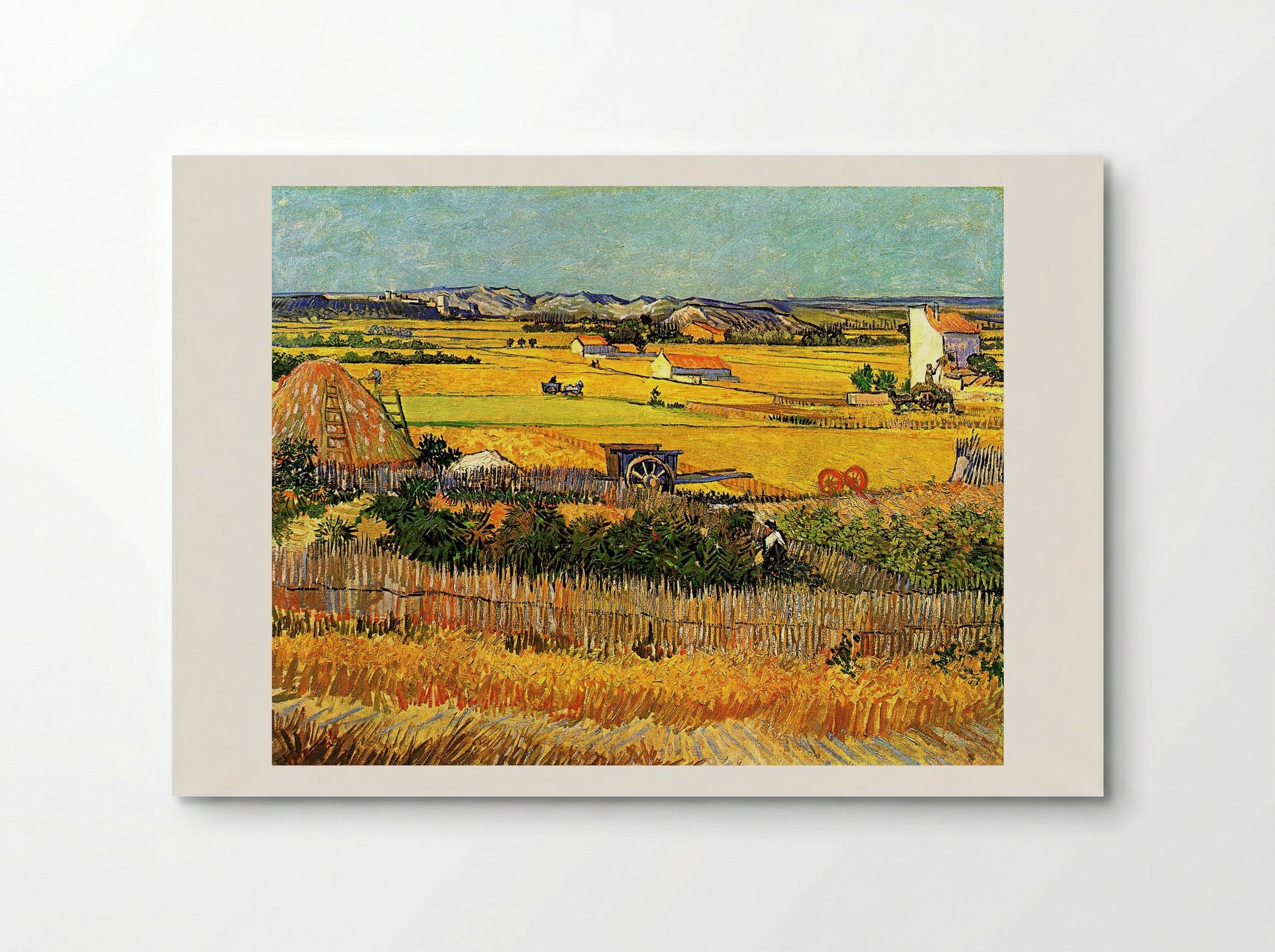 Harvest at La Crau, with Montmajour in the Background - Vincent van Gogh - Poster