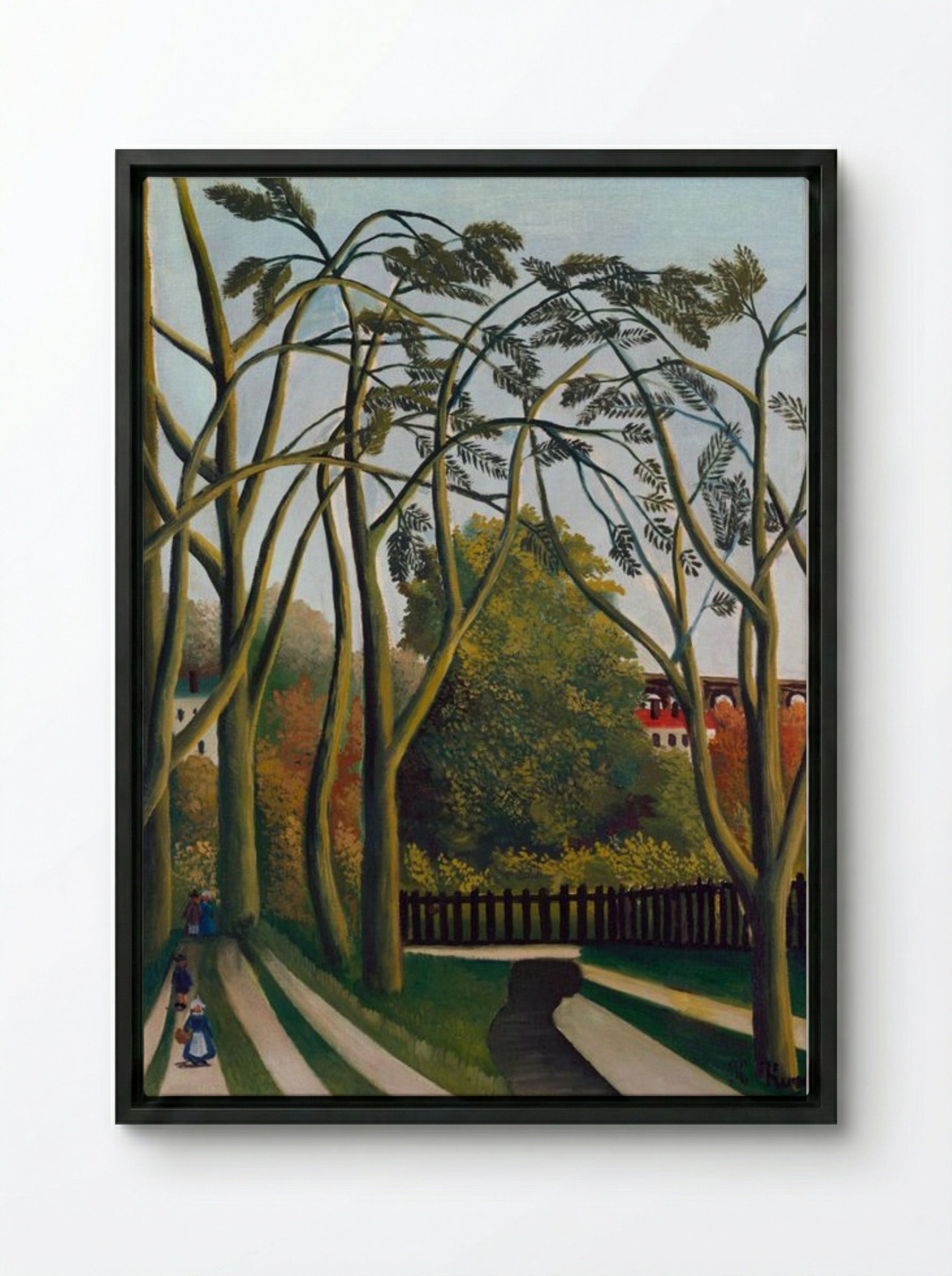 The Banks of the Bièvre near Bicêtre - Henri Rousseau - Framed Canvas Black