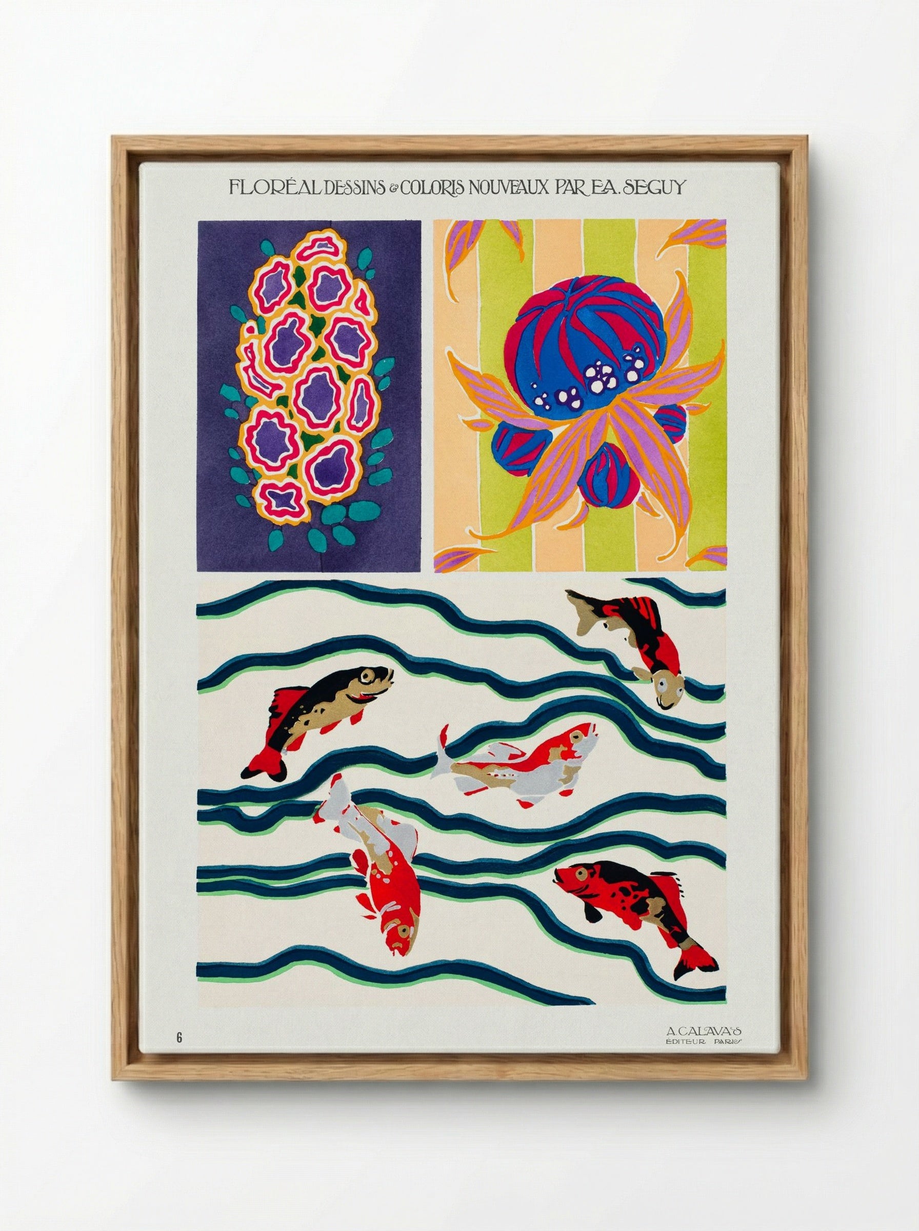 Floréal Dessins et Coloris Nouveaux - Émile-Allain Séguy - Framed Canvas Wood