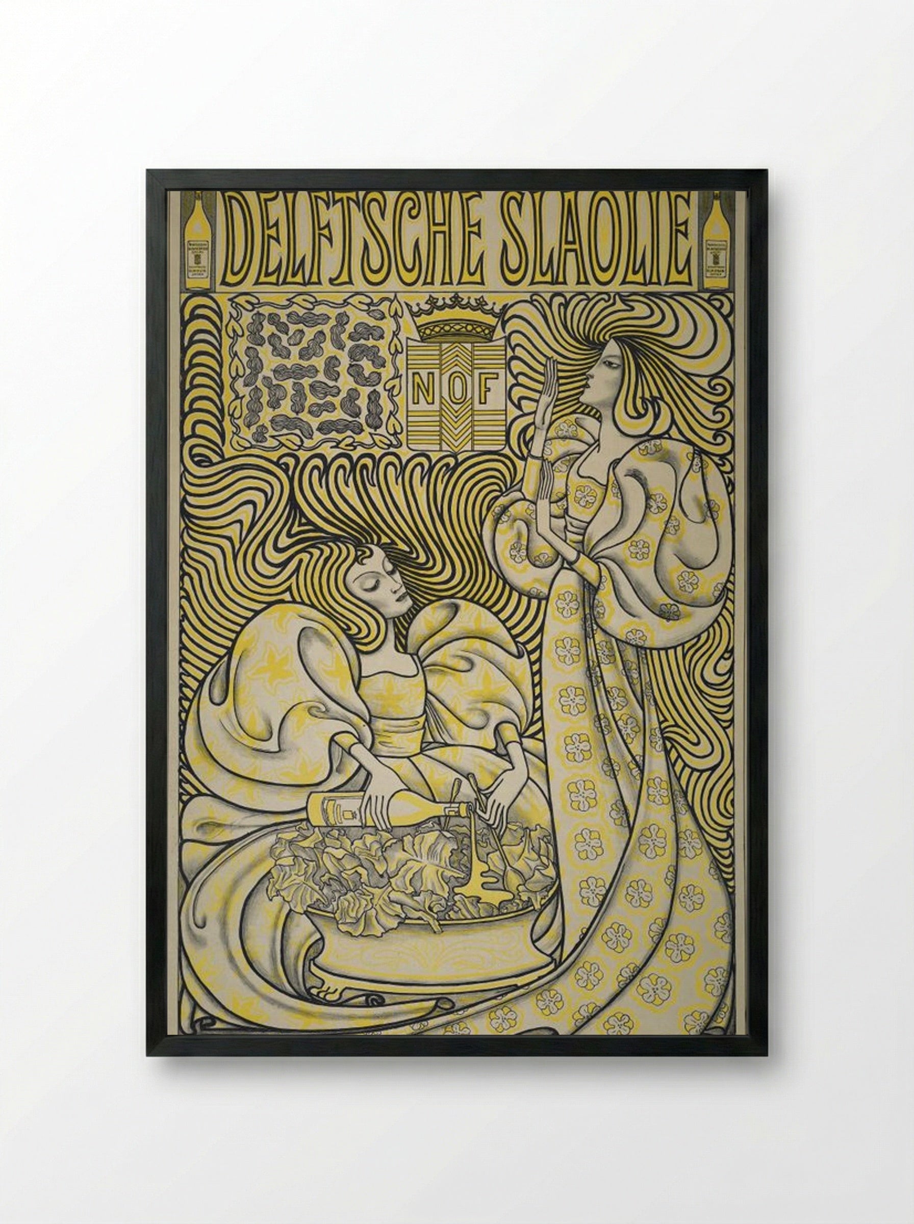 Poster for Delft Salad Oil - Jan Toorop - Framed Print Black