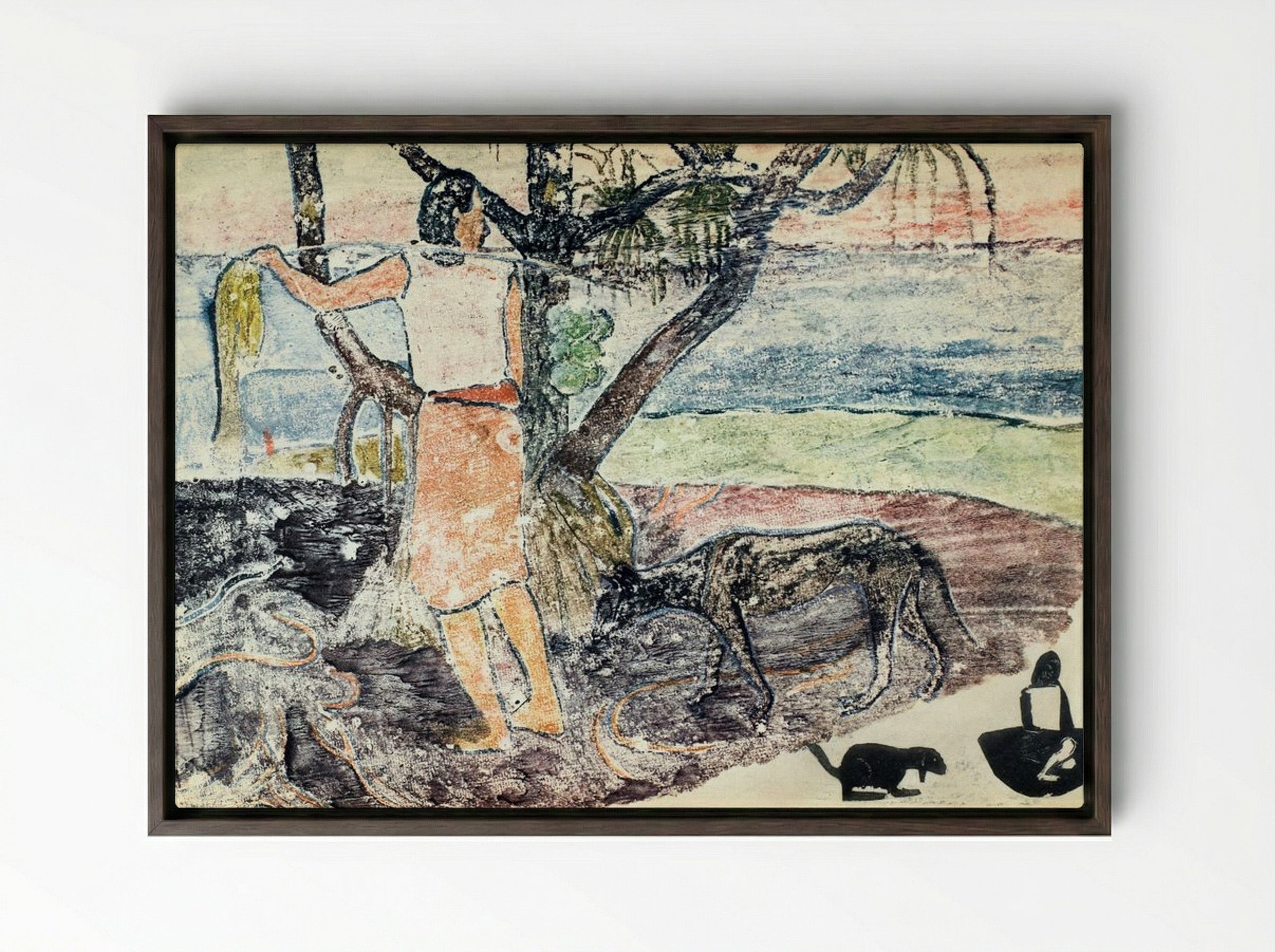 Noa Noa (Voyage de Tahiti) - Paul Gauguin - Framed Canvas Dark Wood