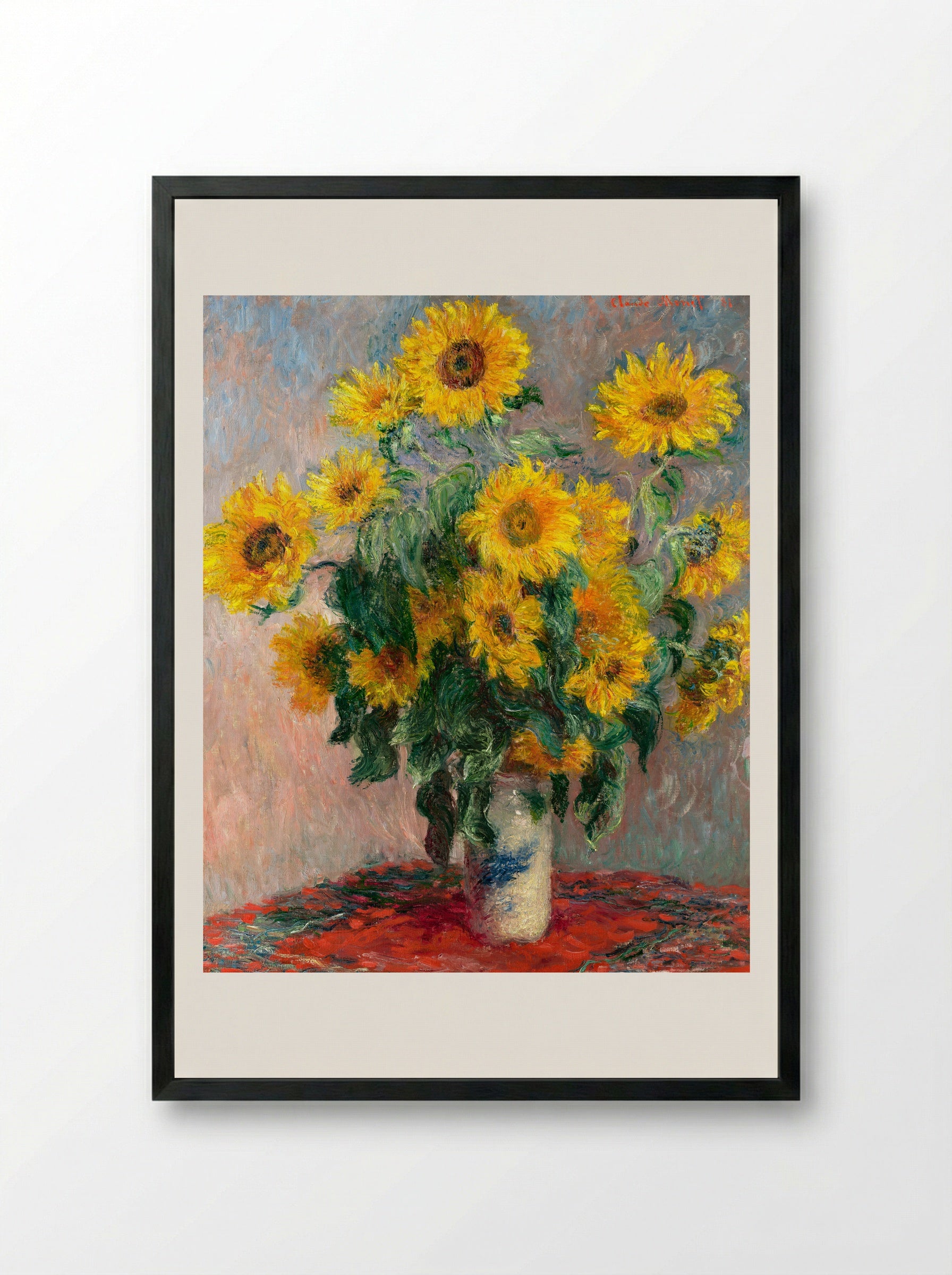 Bouquet of Sunflowers - Claude Monet - Framed Print Black