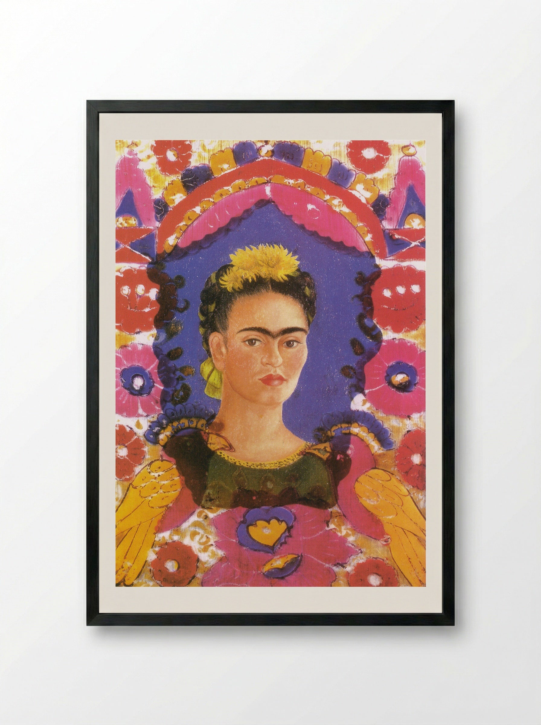 Self-Portrait: The Frame - Frida Kahlo - Framed Print Black