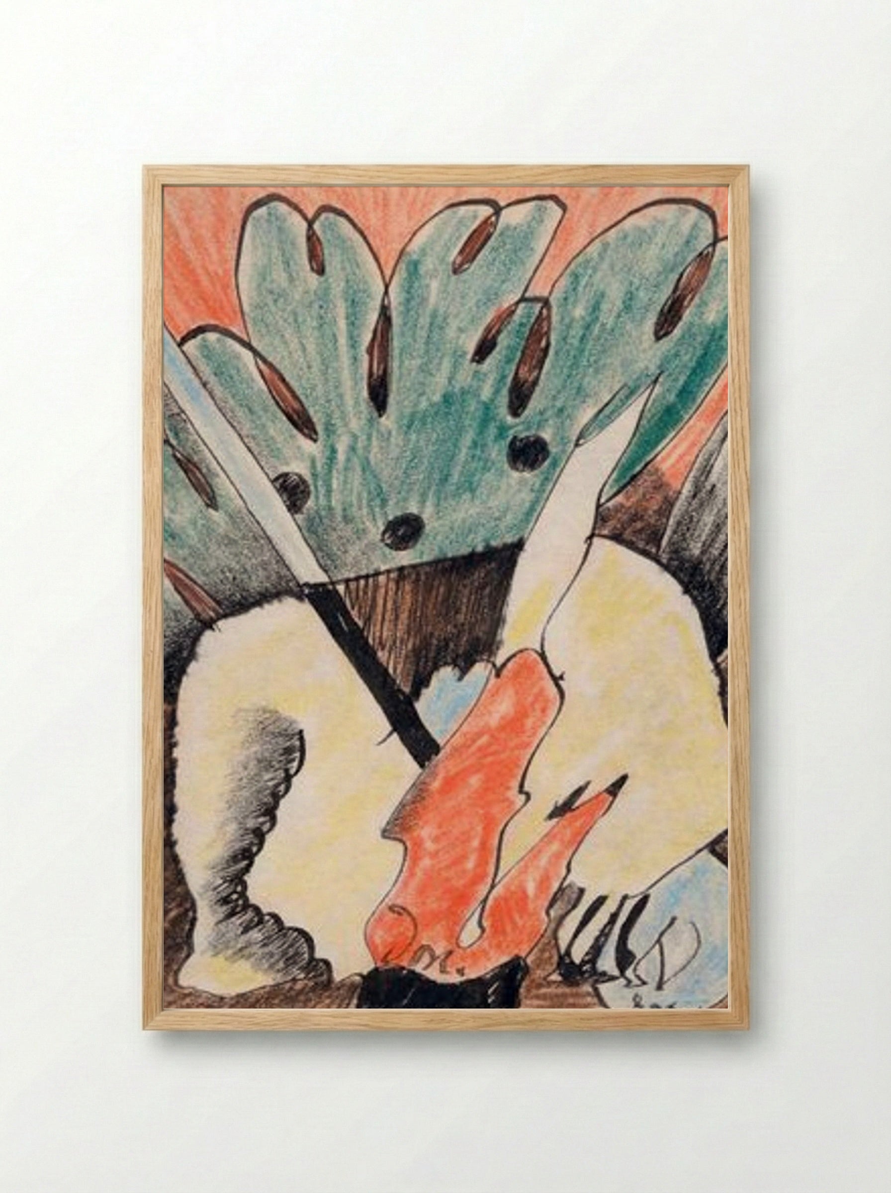 Untitled (Abstracted Forms, Coloured Pencil) - Arthur Dove - Framed Print Wood