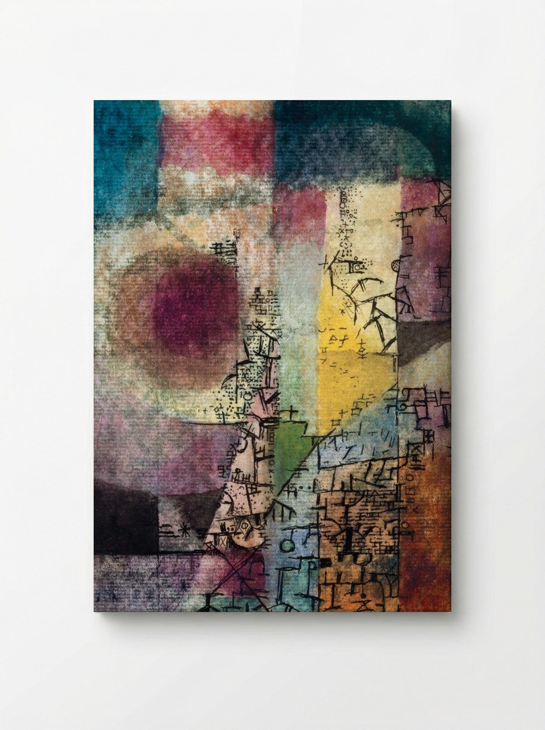 Untitled (Geometric Abstraction with Hieroglyphs) - Paul Klee - Canvas