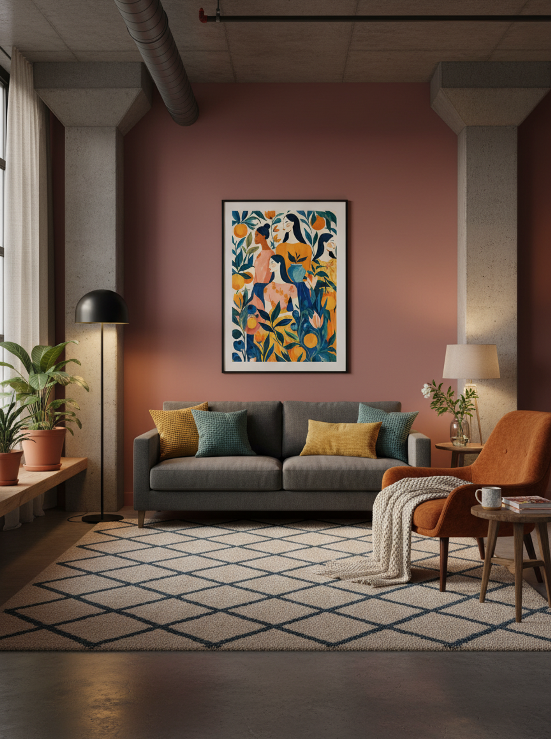 Citrus Garden Muse Botanical Wall Art - Lifestyle