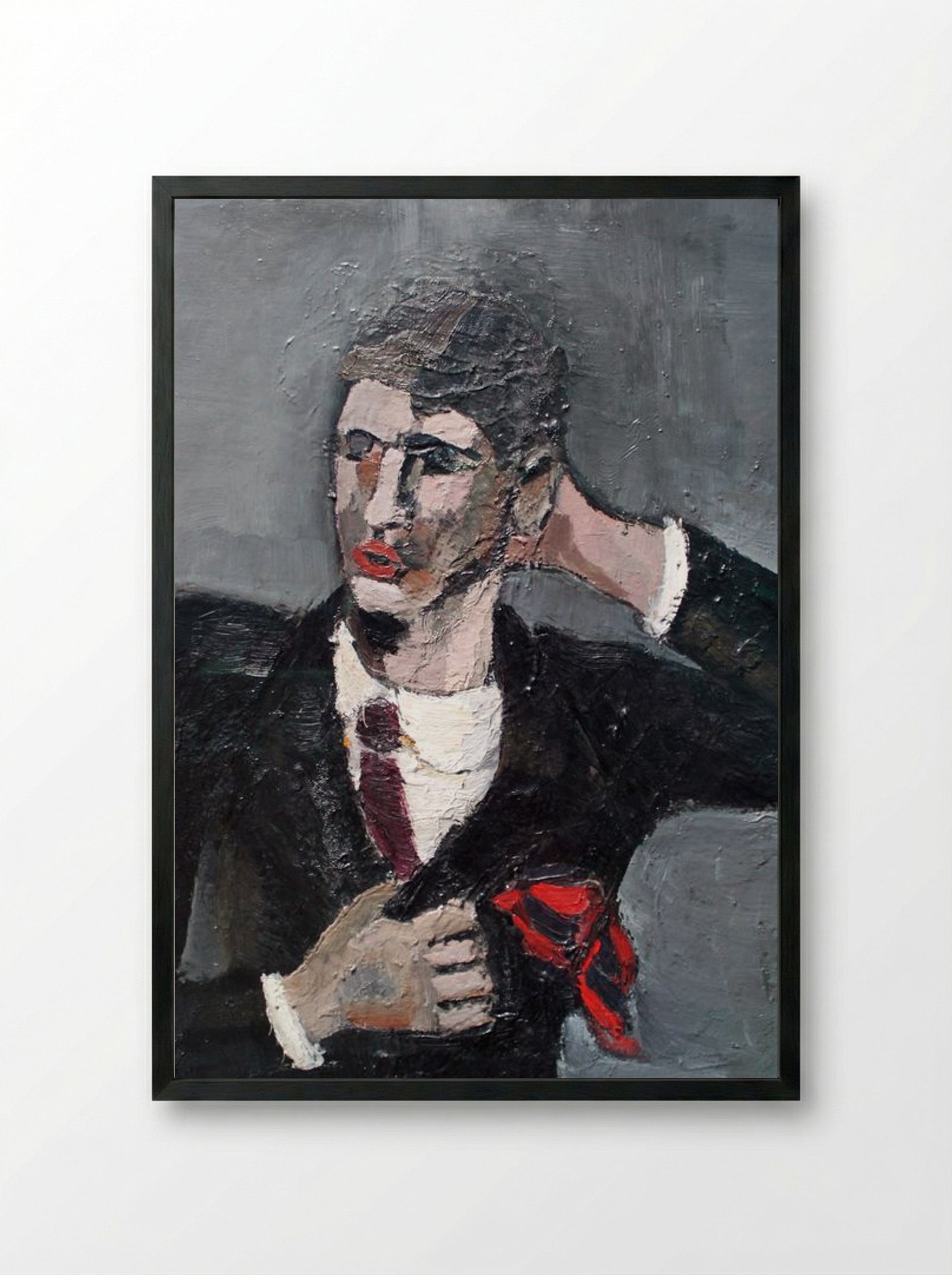 Self-Portrait - Helmut Kolle - Framed Print Black
