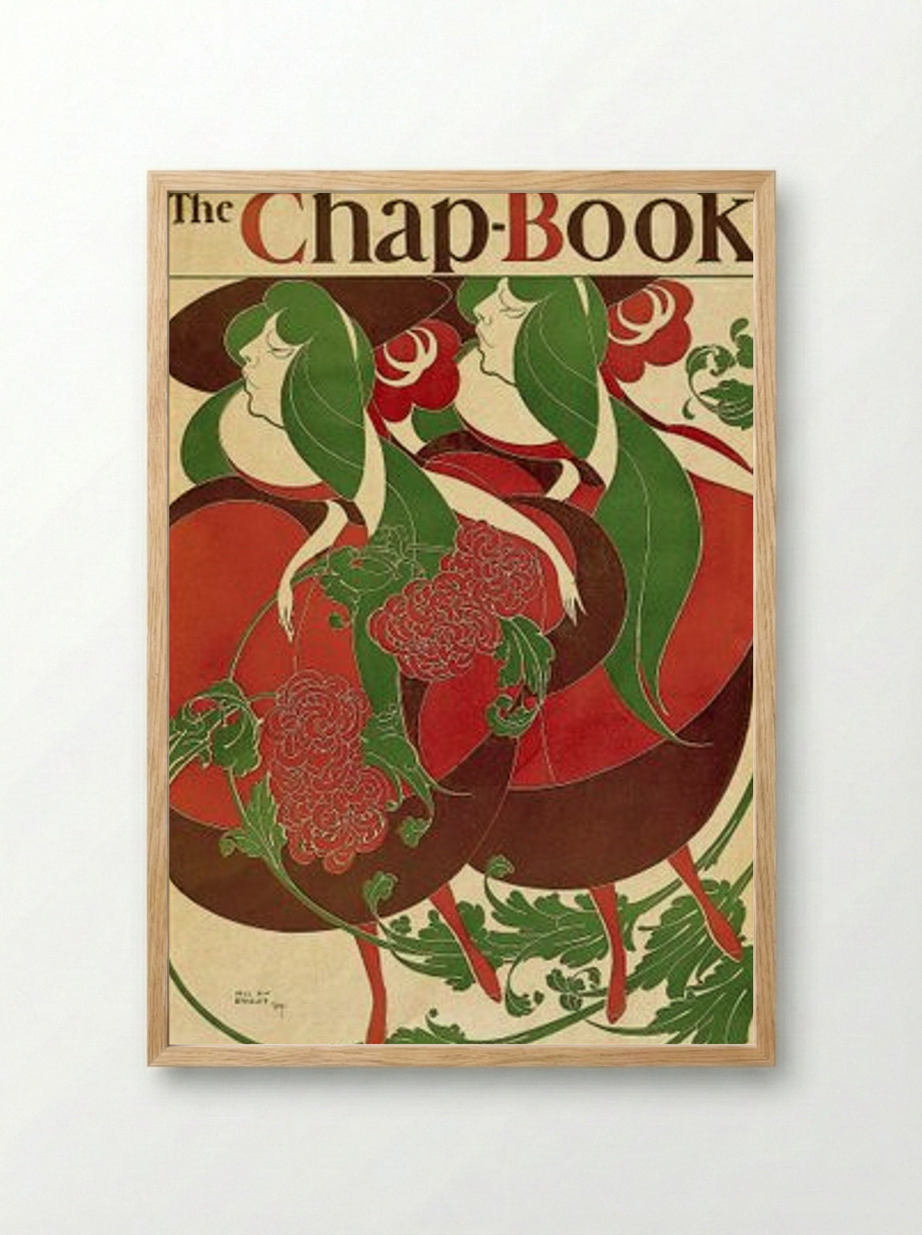 The Chap-Book: The Twins, May (Cover Design) - Will H. Bradley - Framed Print Wood