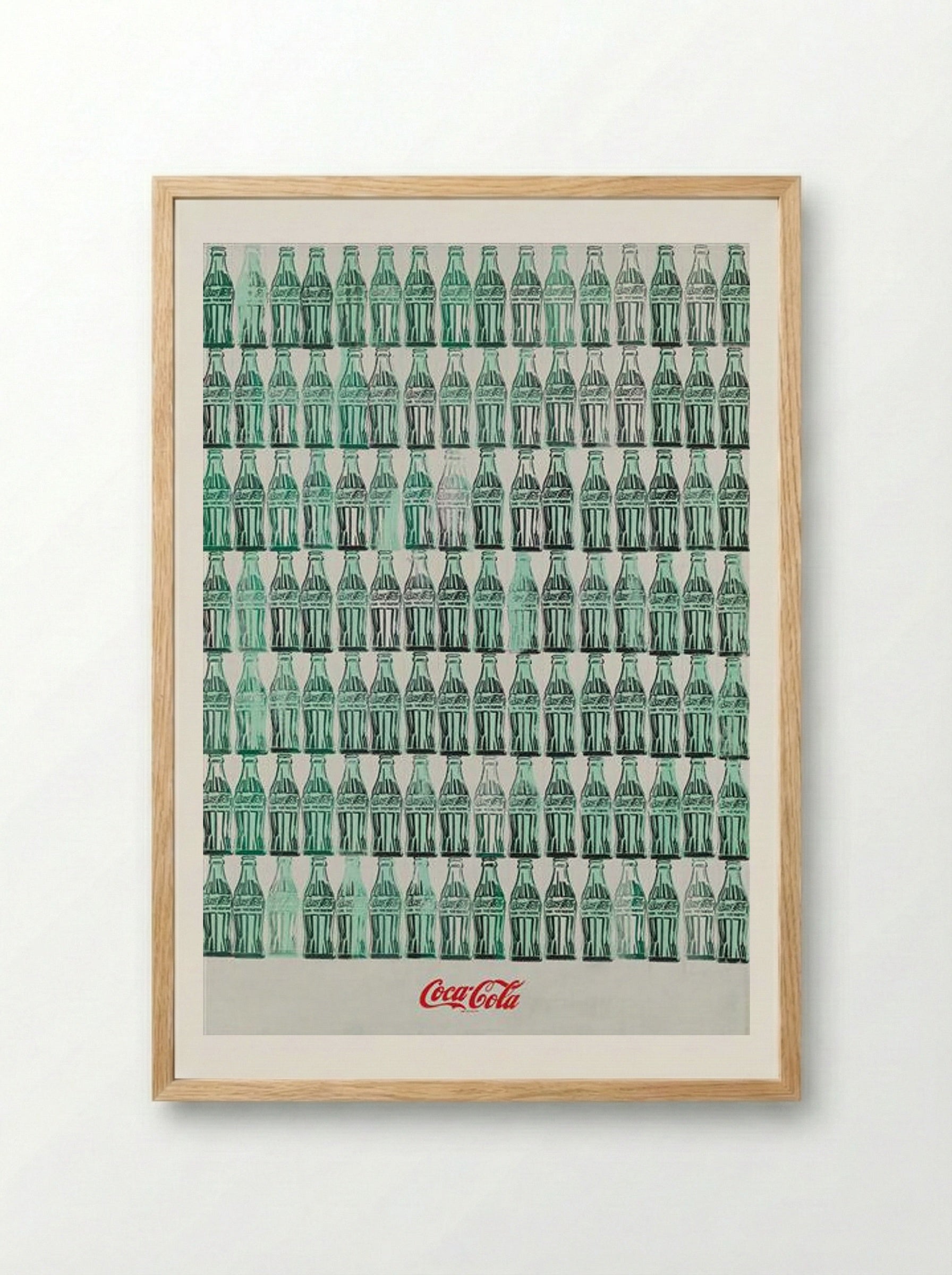Green Coca-Cola Bottles - Andy Warhol - Framed Print Wood