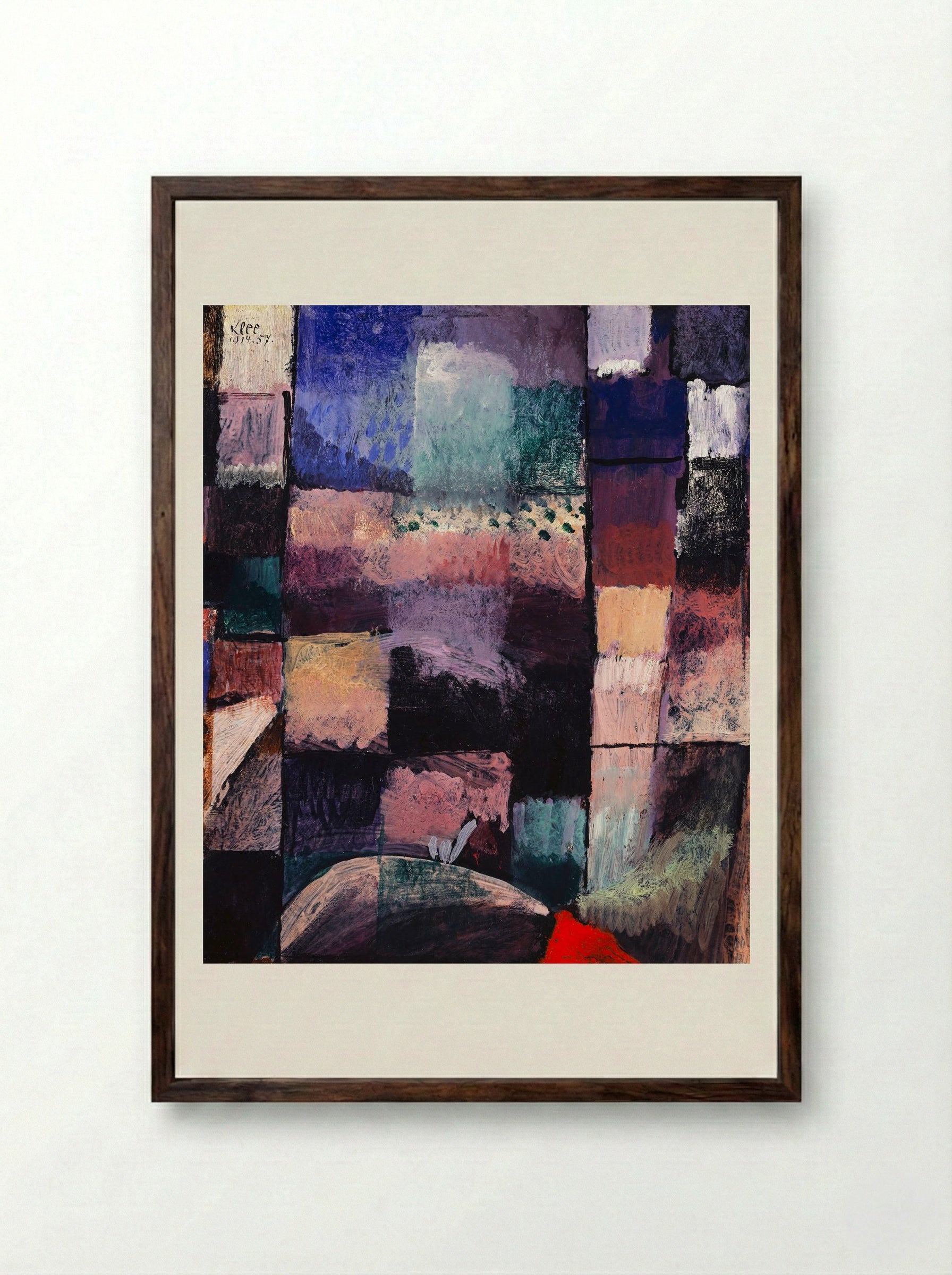 About a Motif from Hammamet - Paul Klee - Framed Print Dark Wood
