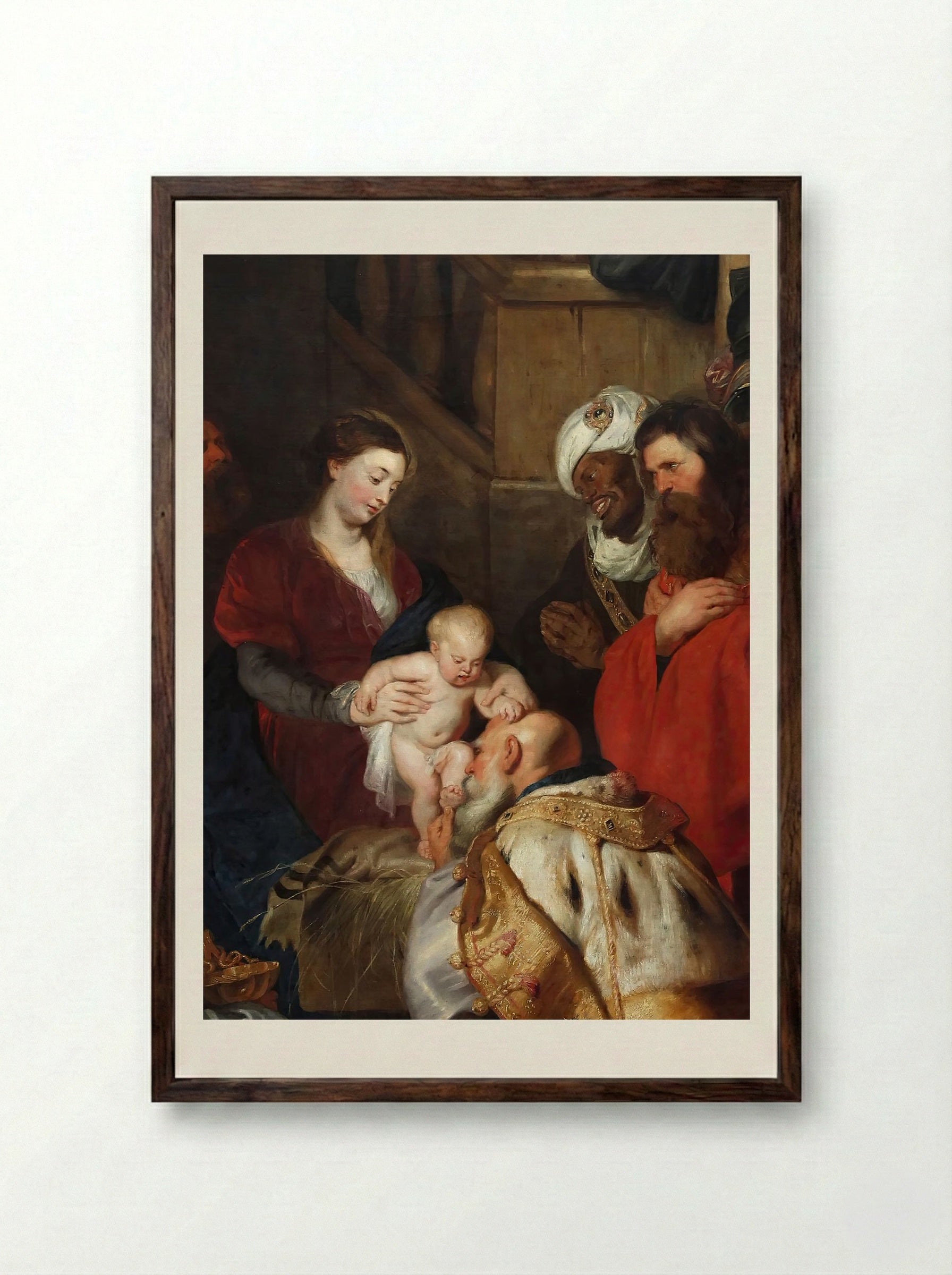 Adoration of the Magi - Peter Paul Rubens - Framed Print Dark Wood