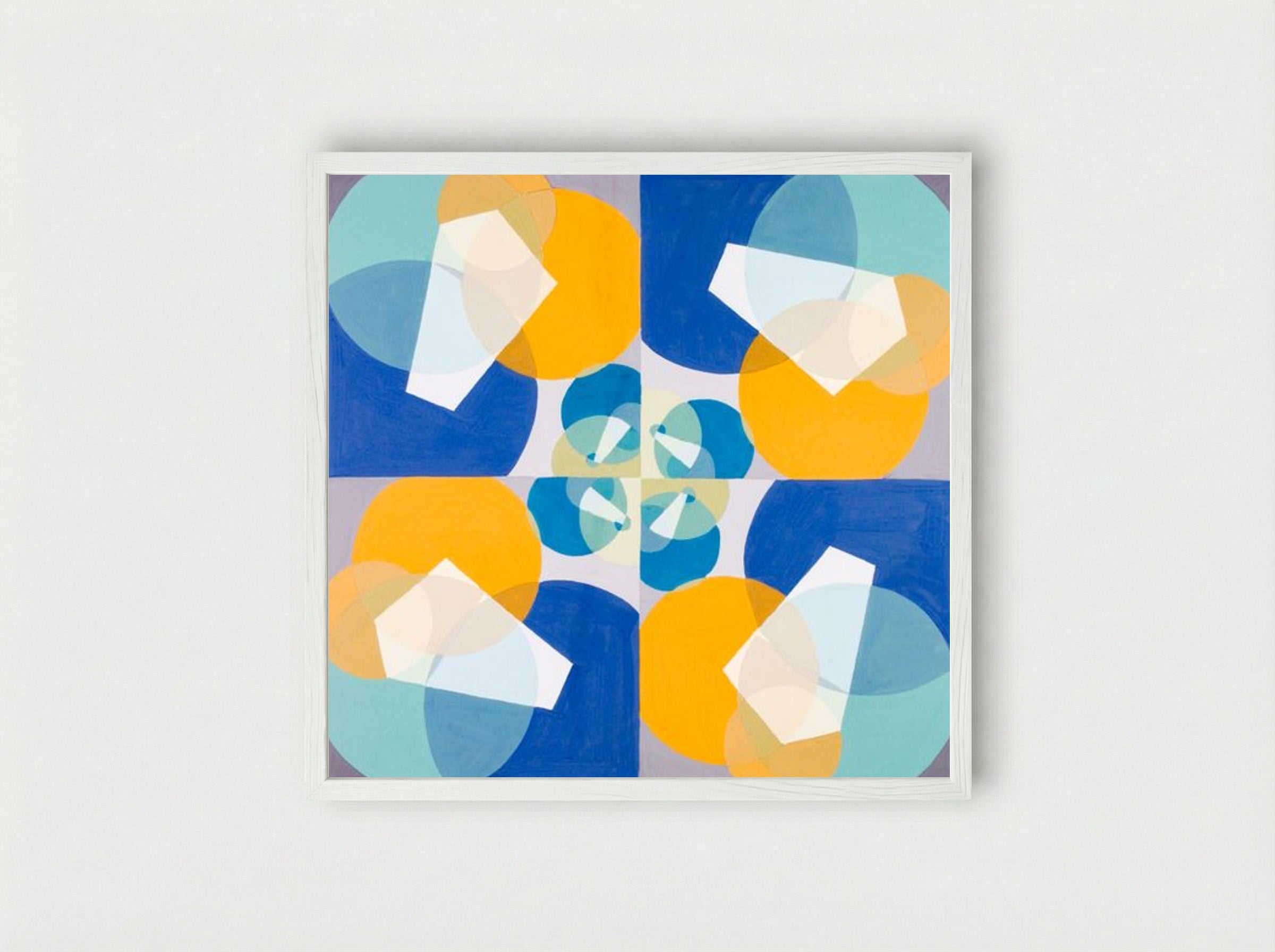 Green Squares - Joseph Schillinger - Framed Print White