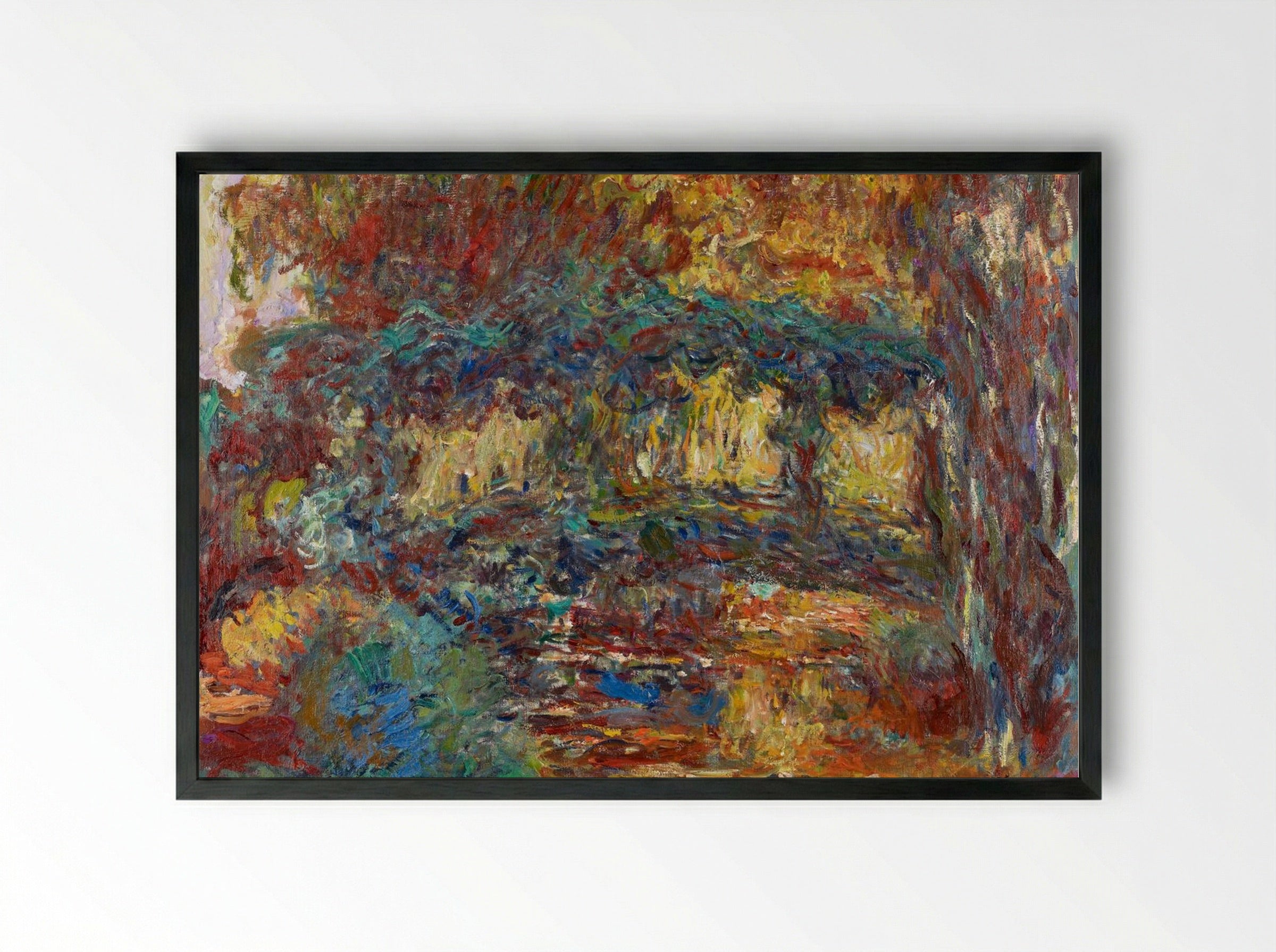 The Japanese Footbridge - Claude Monet - Framed Print Black