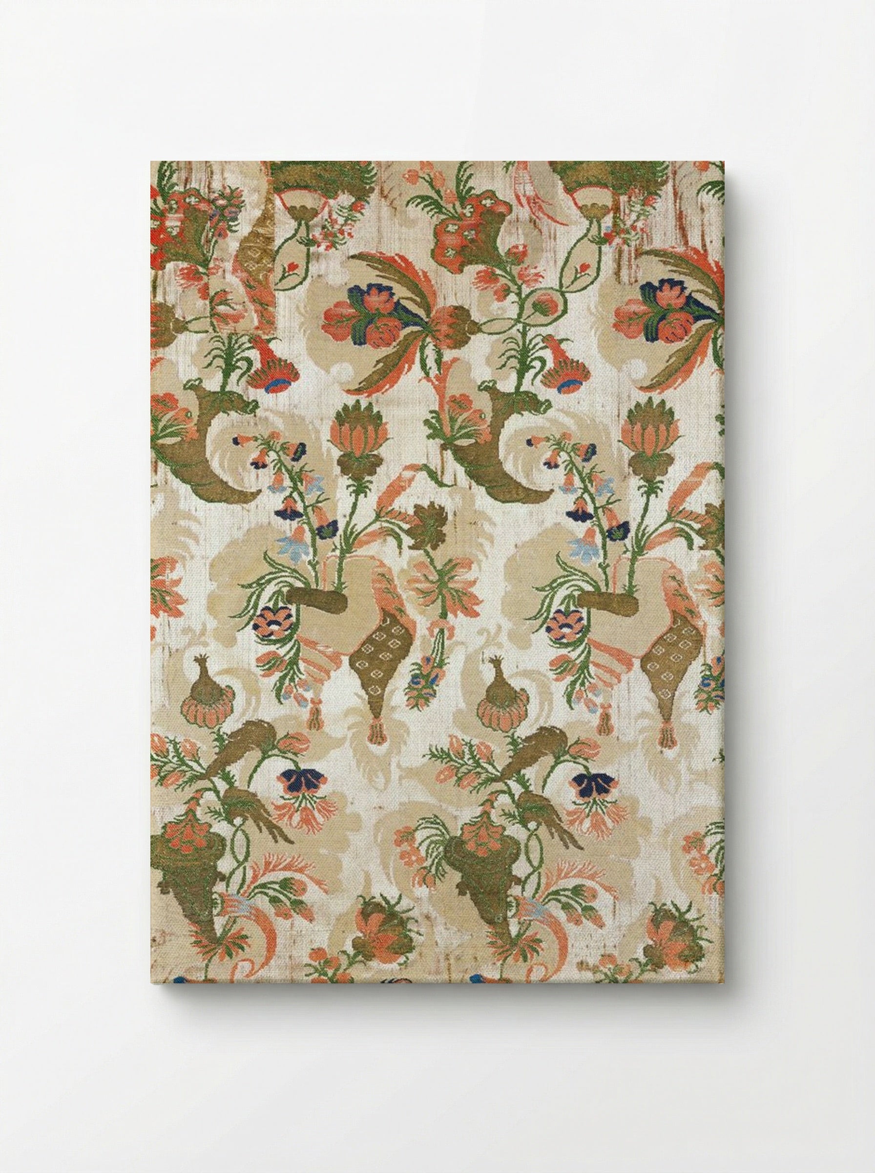 Panel (Floral and Bird Pattern, Textile Design) - Fine Art Print - Canvas