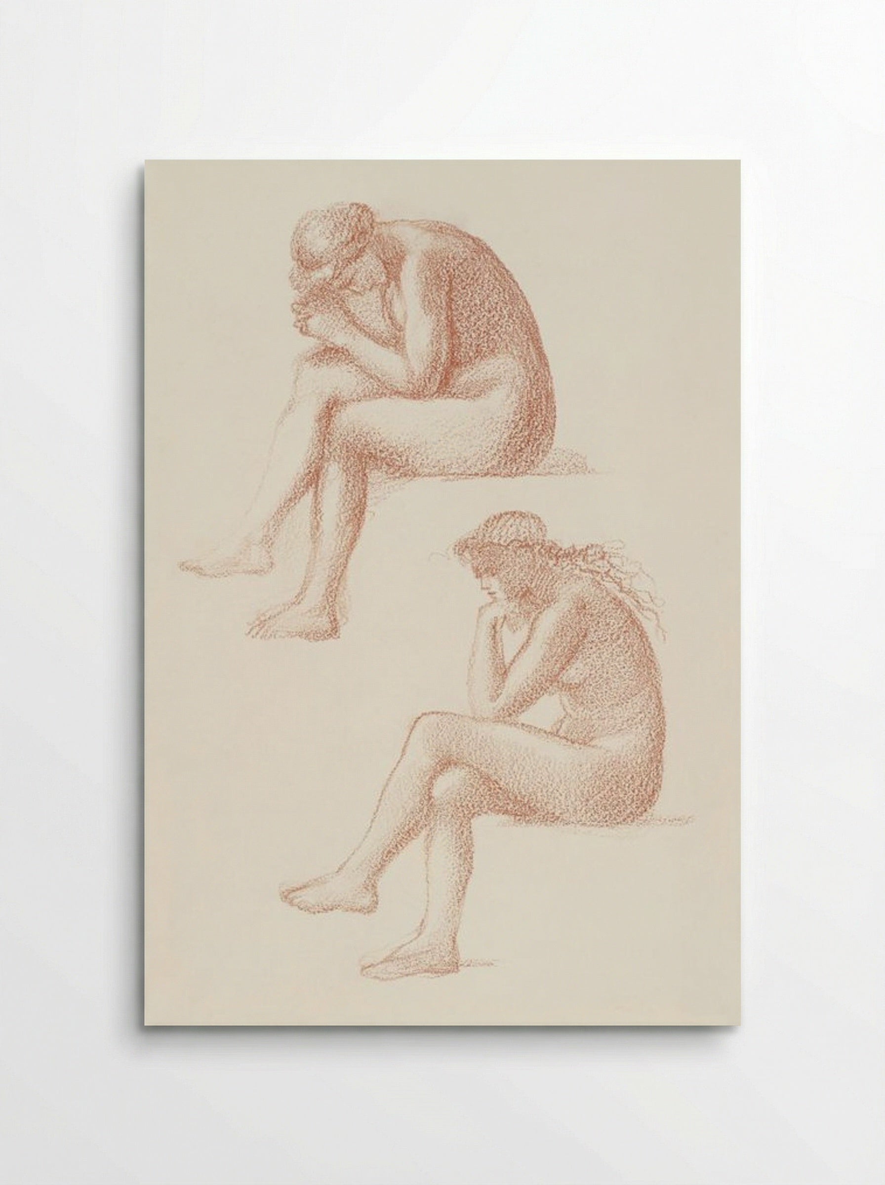 Two Studies for the Figure on the Right (From 'The Lament') - Edward Burne-Jones - Poster