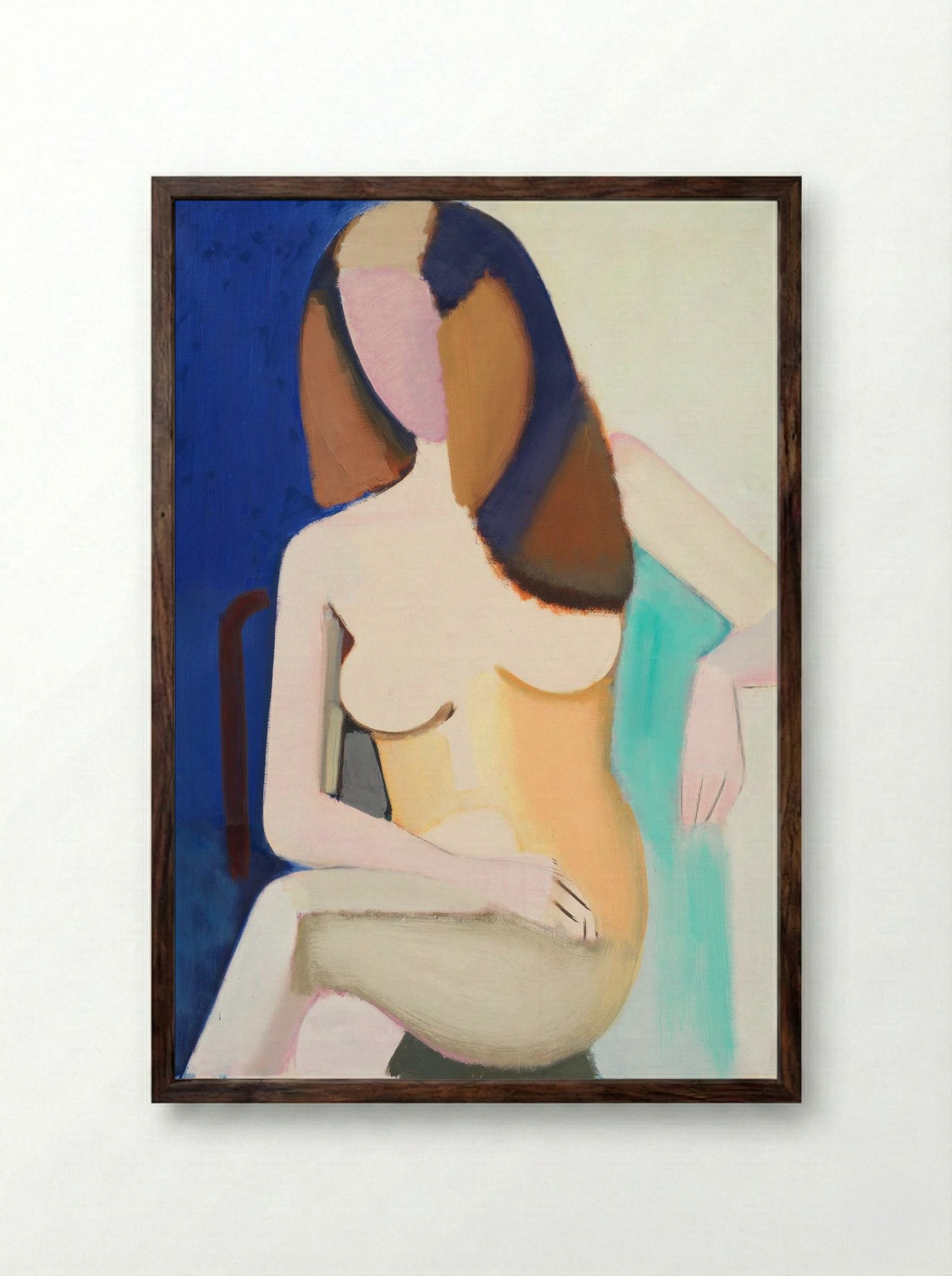 Seated Female Model - Vilhelm Lundstrøm - Framed Print Dark Wood