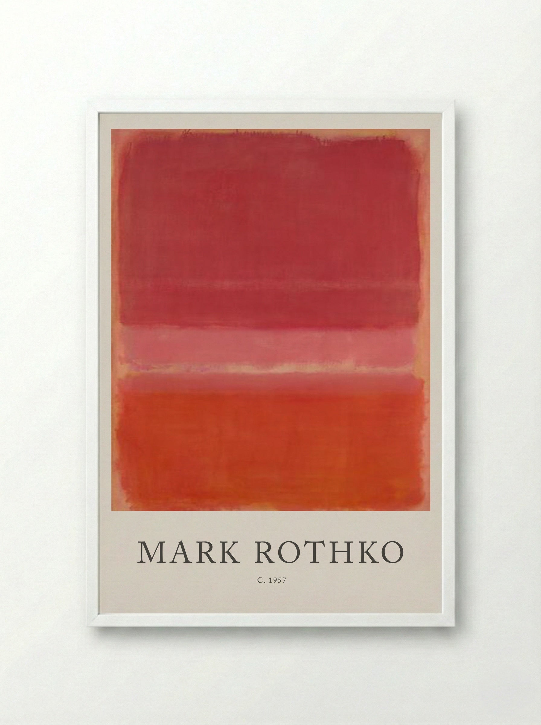 Untitled (Three Rectangles, Shades of Red) - Mark Rothko - Framed Print White