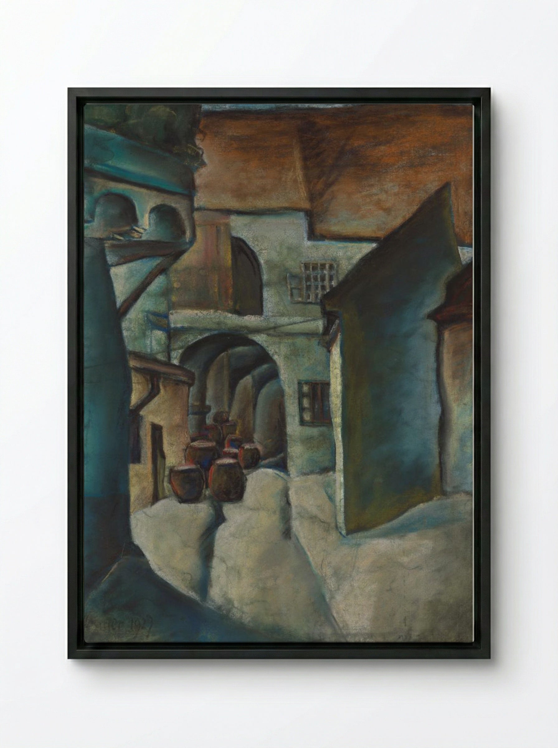Kositsky Yard - Konstantin Bauer - Framed Canvas Black