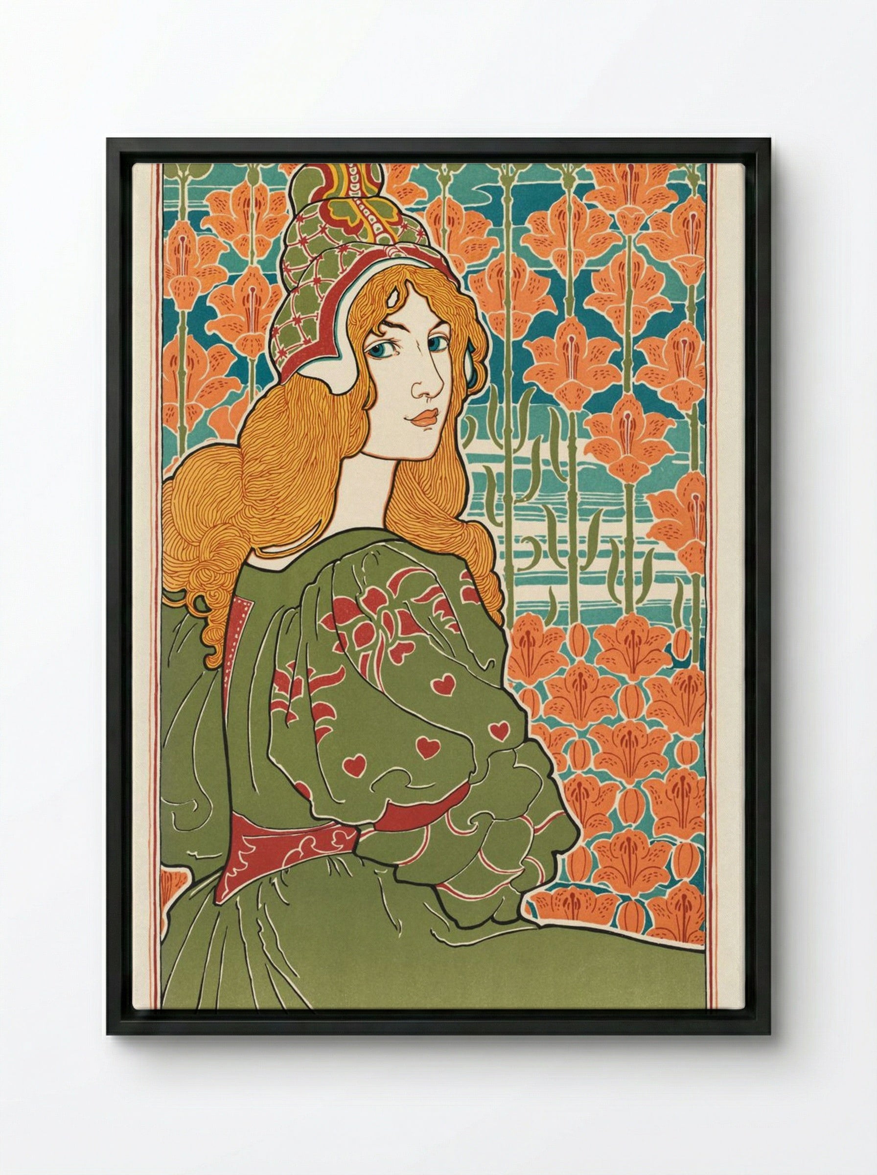 Jane (L'Estampe Moderne) - Louis Rhead - Framed Canvas Black