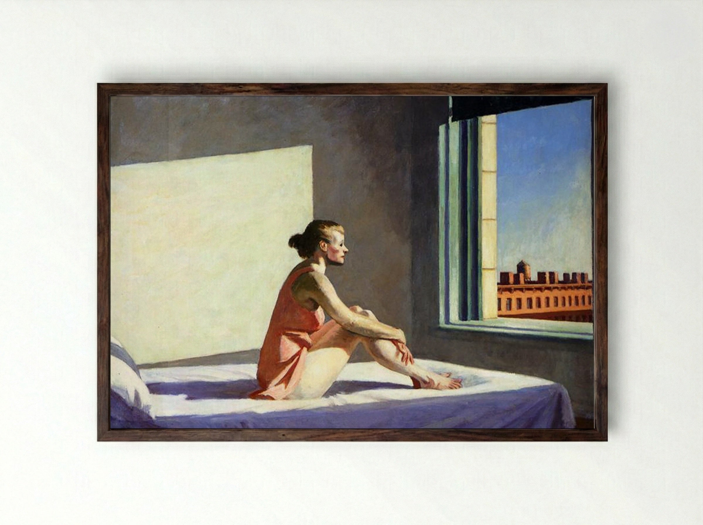 Morning Sun - Edward Hopper - Framed Print Dark Wood