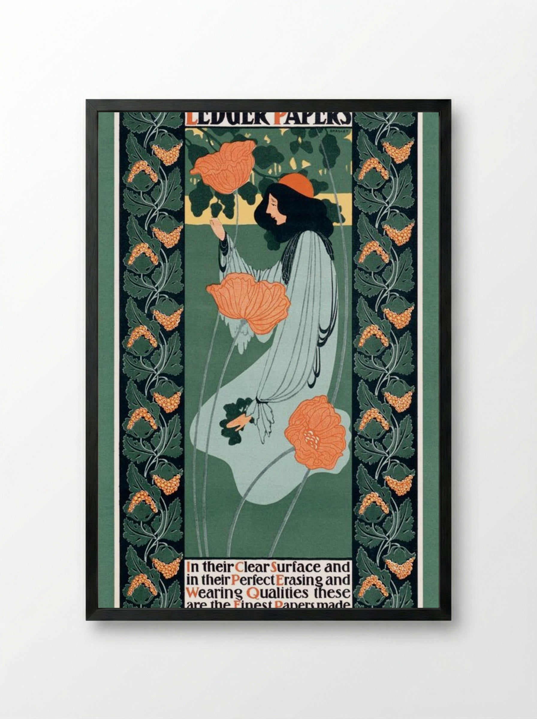 Whiting's Ledger Papers - Will H. Bradley - Framed Print Black