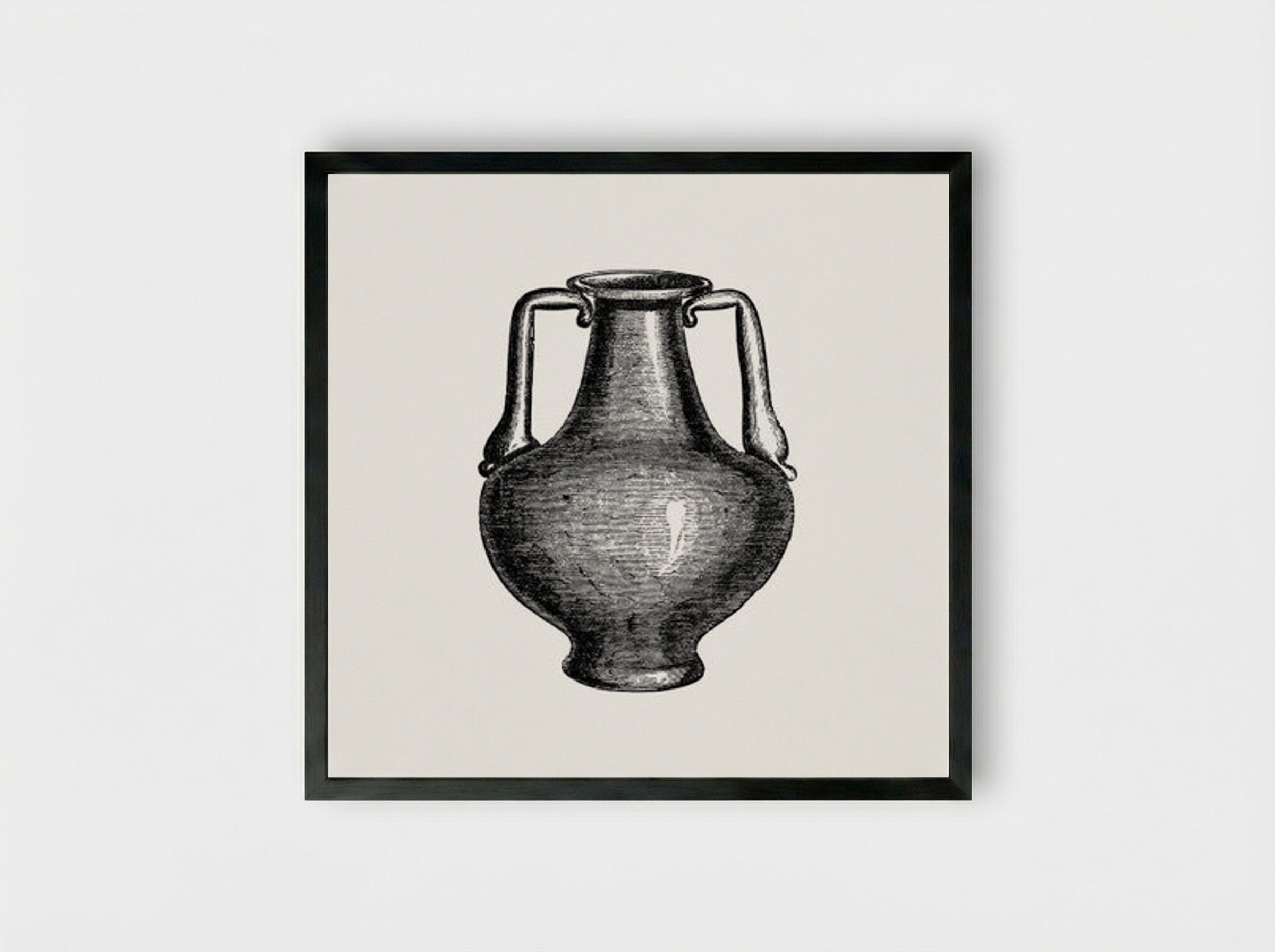 Classical Amphora - Fine Art Print - Framed Print Black