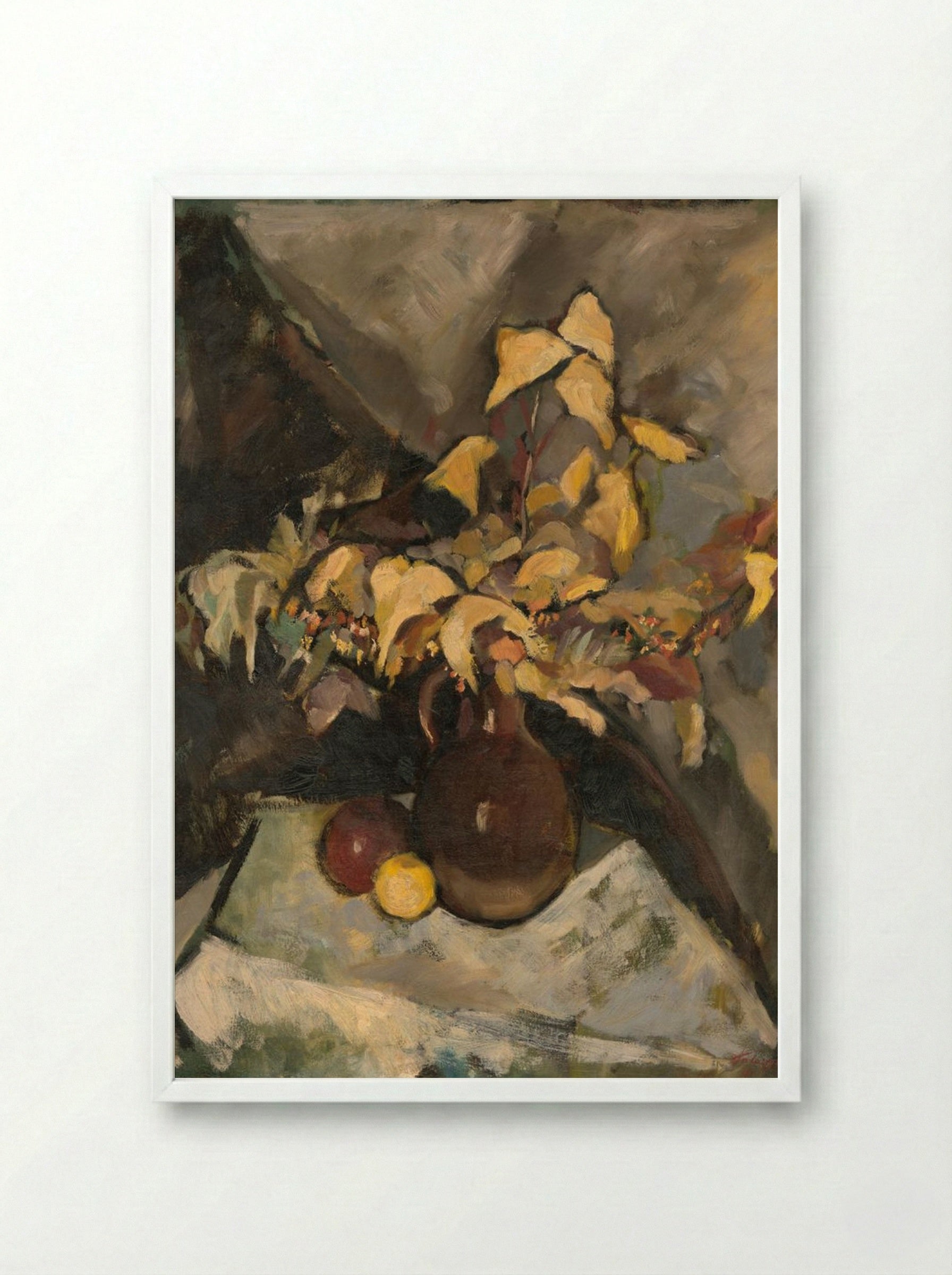 Autumn Still Life - Zolo Palugyay - Framed Print White