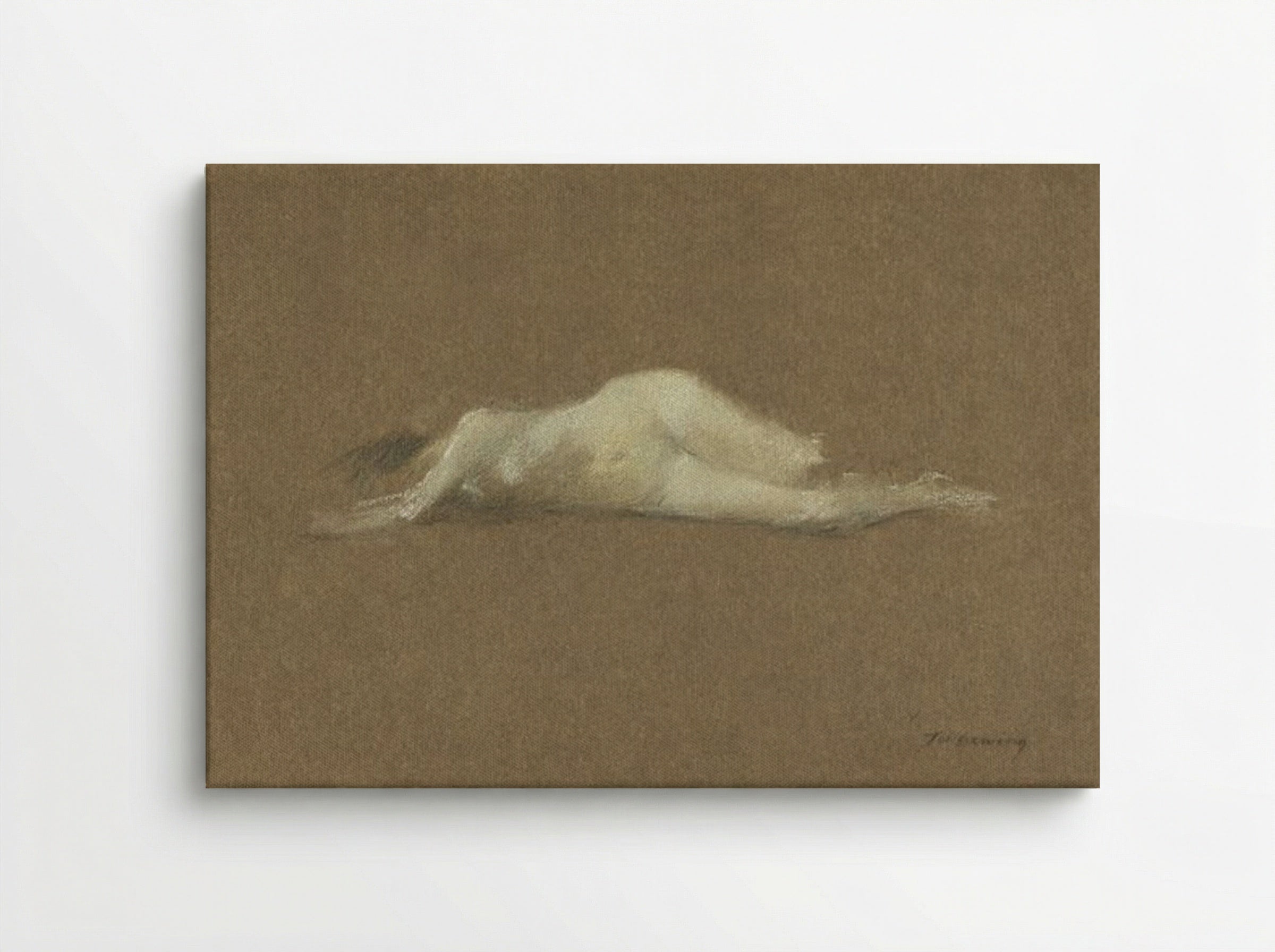 Nude Woman on Her Side - Thomas Wilmer Dewing - Canvas