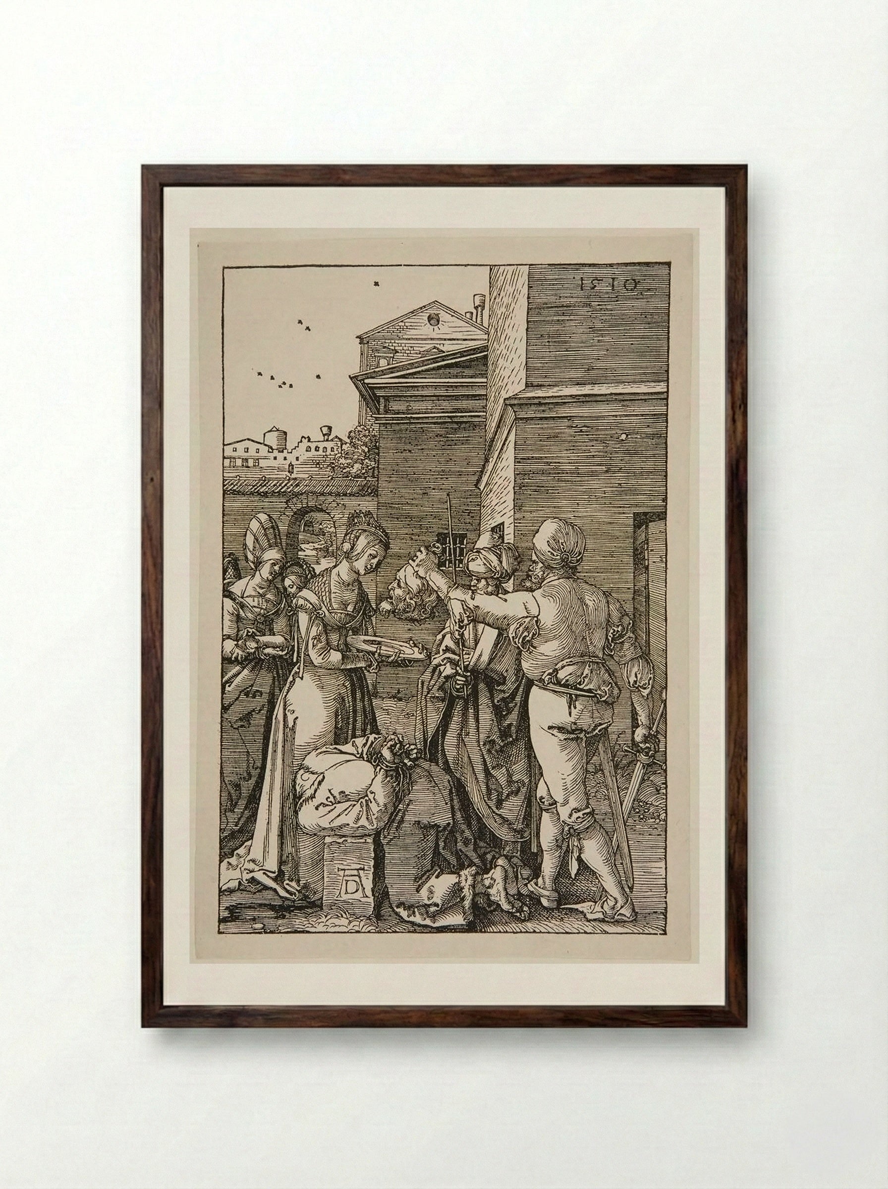 Beheading of John the Baptist - Albrecht Dürer - Framed Print Dark Wood