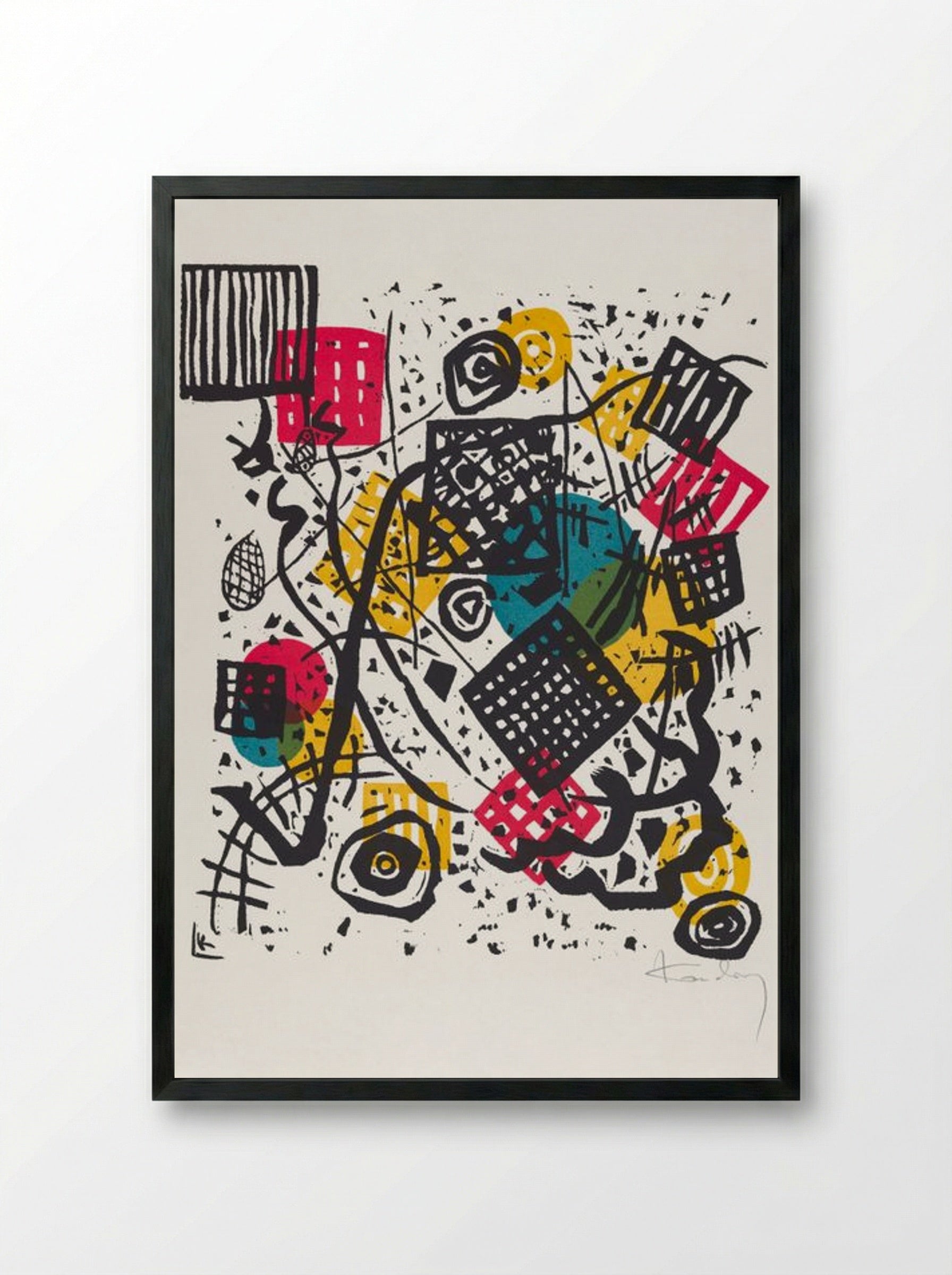 Kleine Welten V (Small Worlds V) - Wassily Kandinsky - Framed Print Black