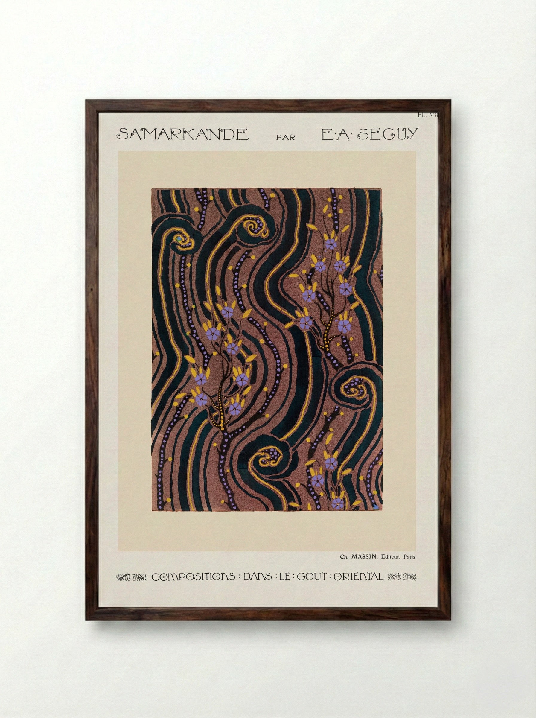 Samarkande (Plate 8, Compositions in the Oriental Style) - Émile-Allain Séguy - Framed Print Dark Wood