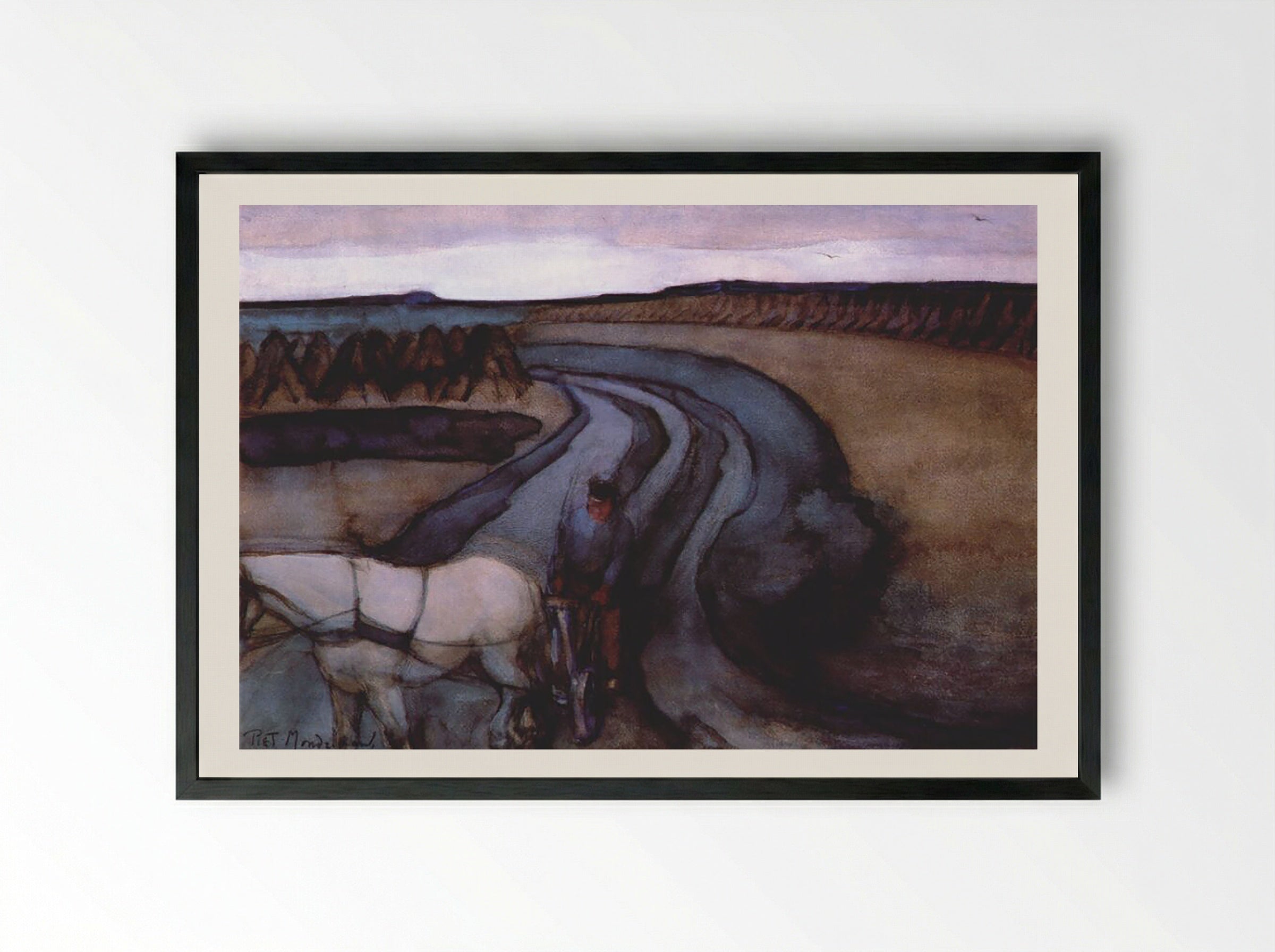 At Work, On the Land - Piet Mondrian - Framed Print Black