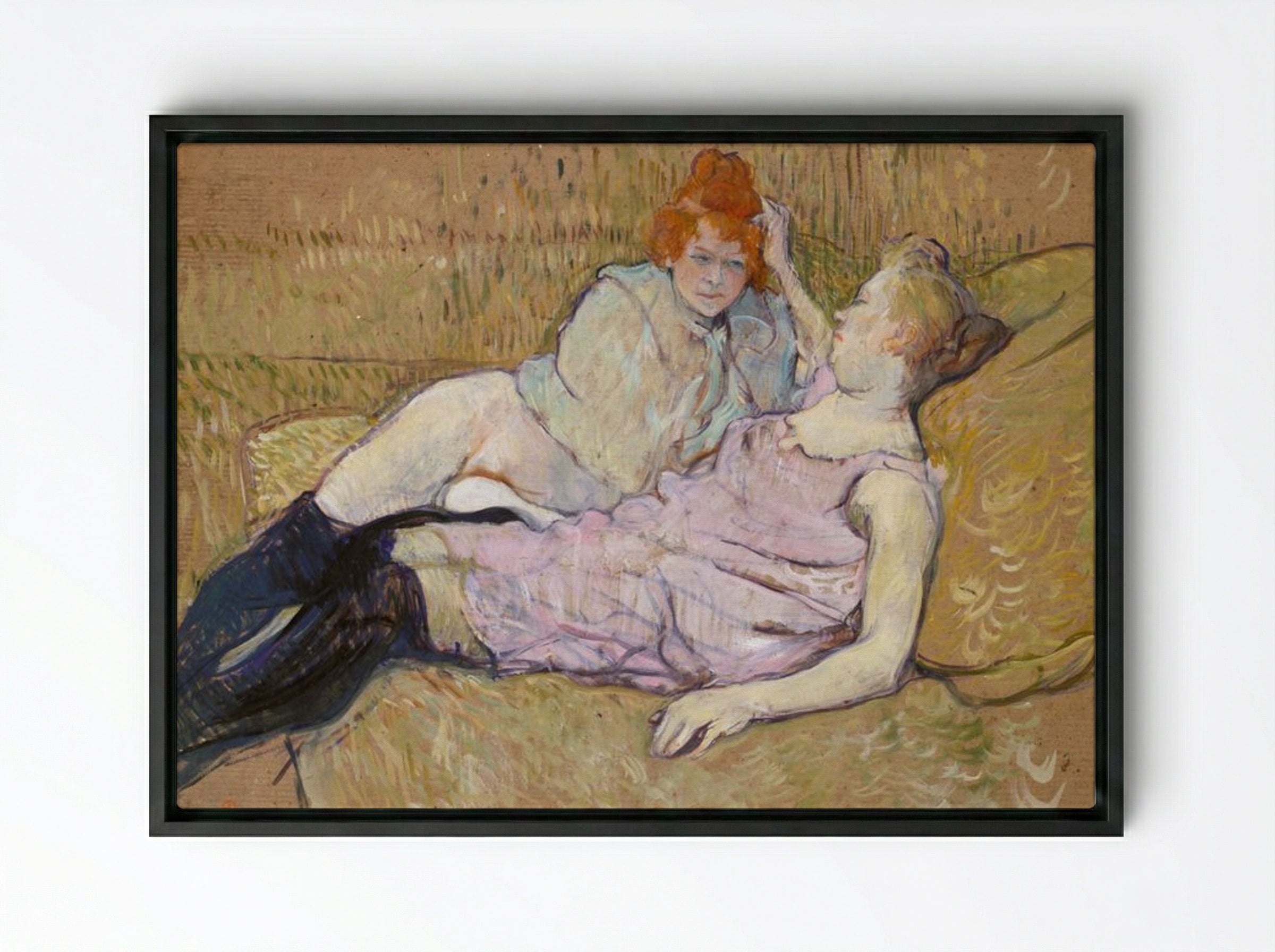 The Sofa - Henri de Toulouse-Lautrec - Framed Canvas Black