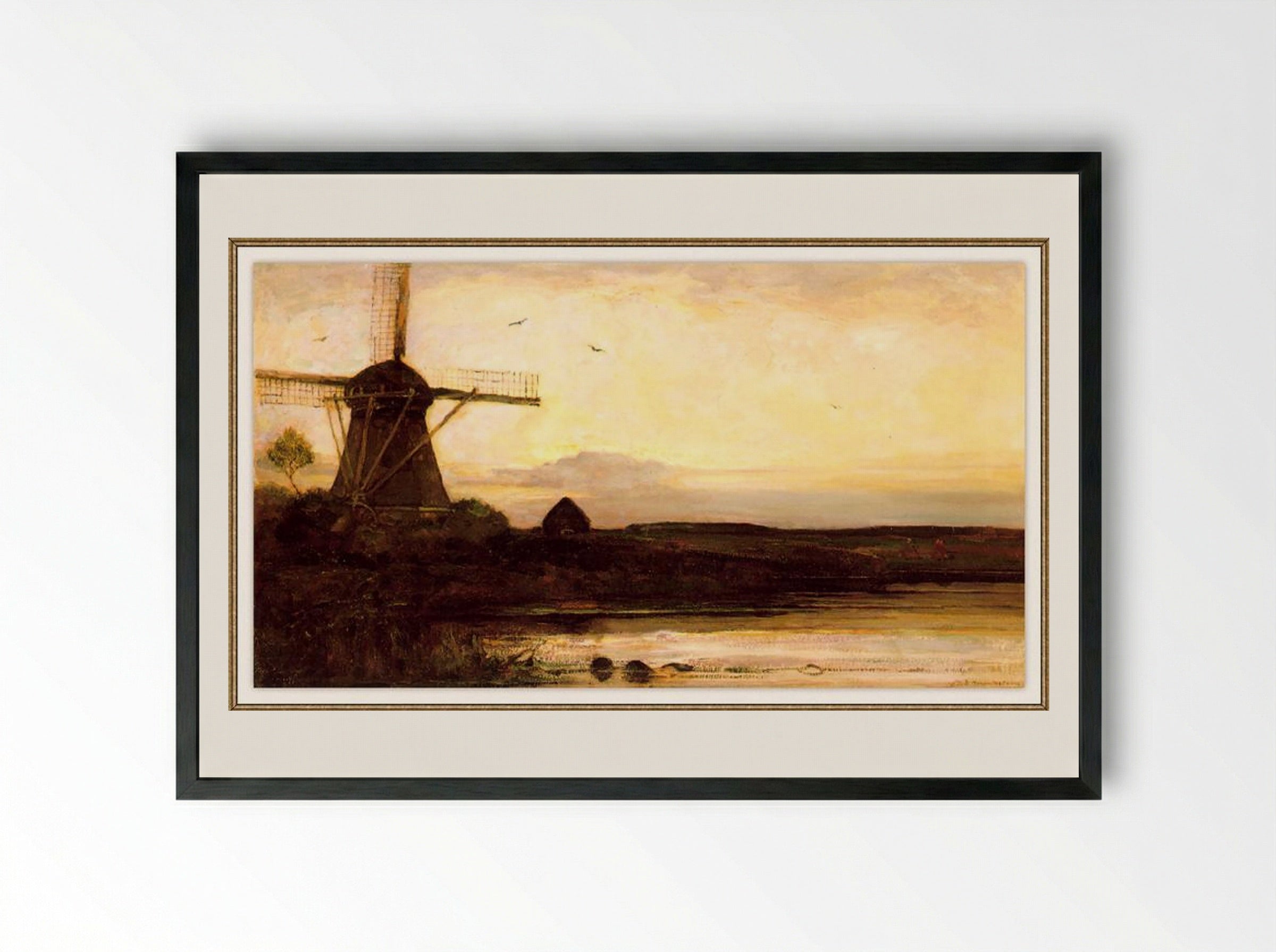 Mill in the Evening - Piet Mondrian - Framed Print Black