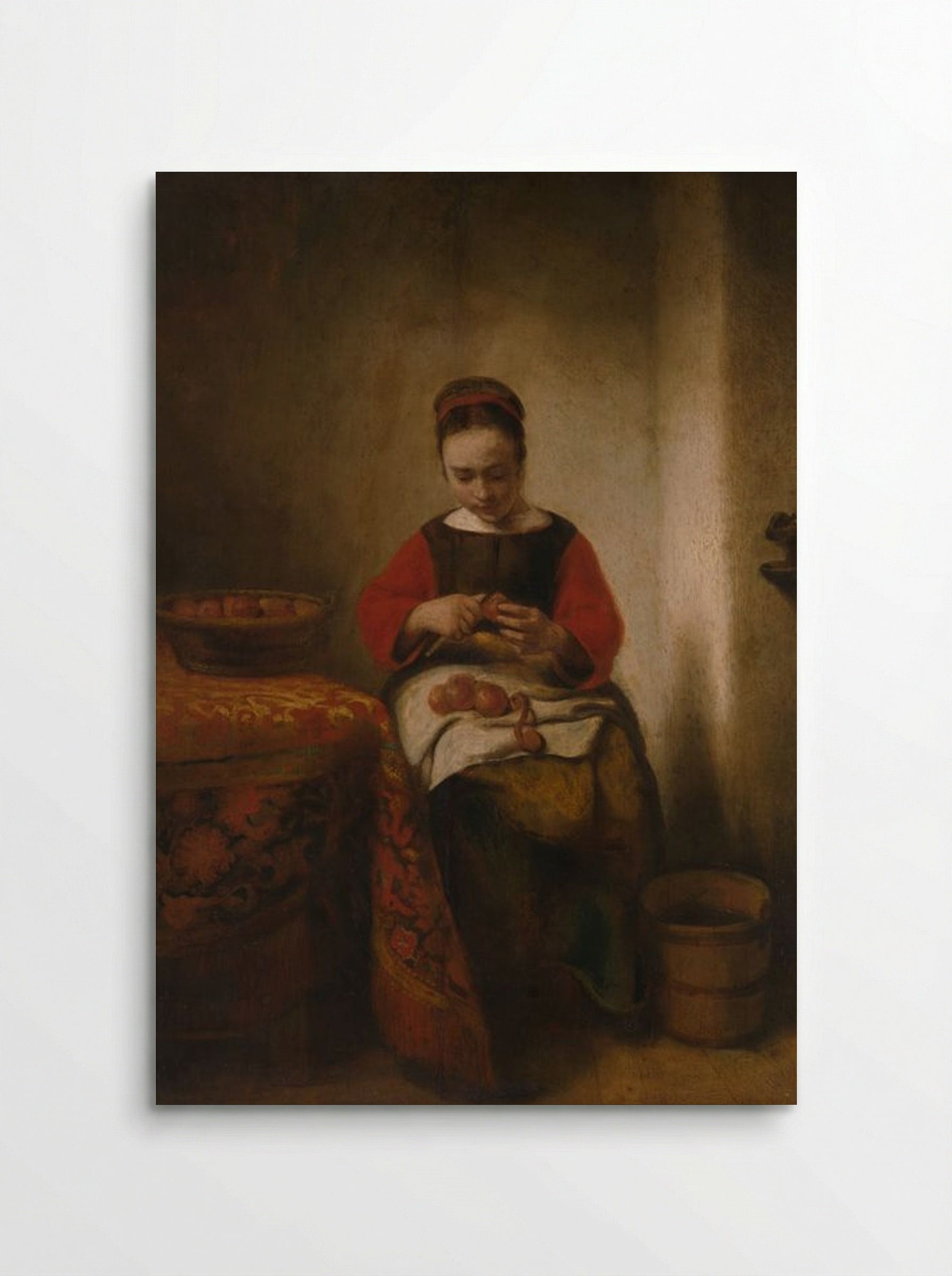 Young Woman Peeling Apples - Eglon van der Neer - Poster