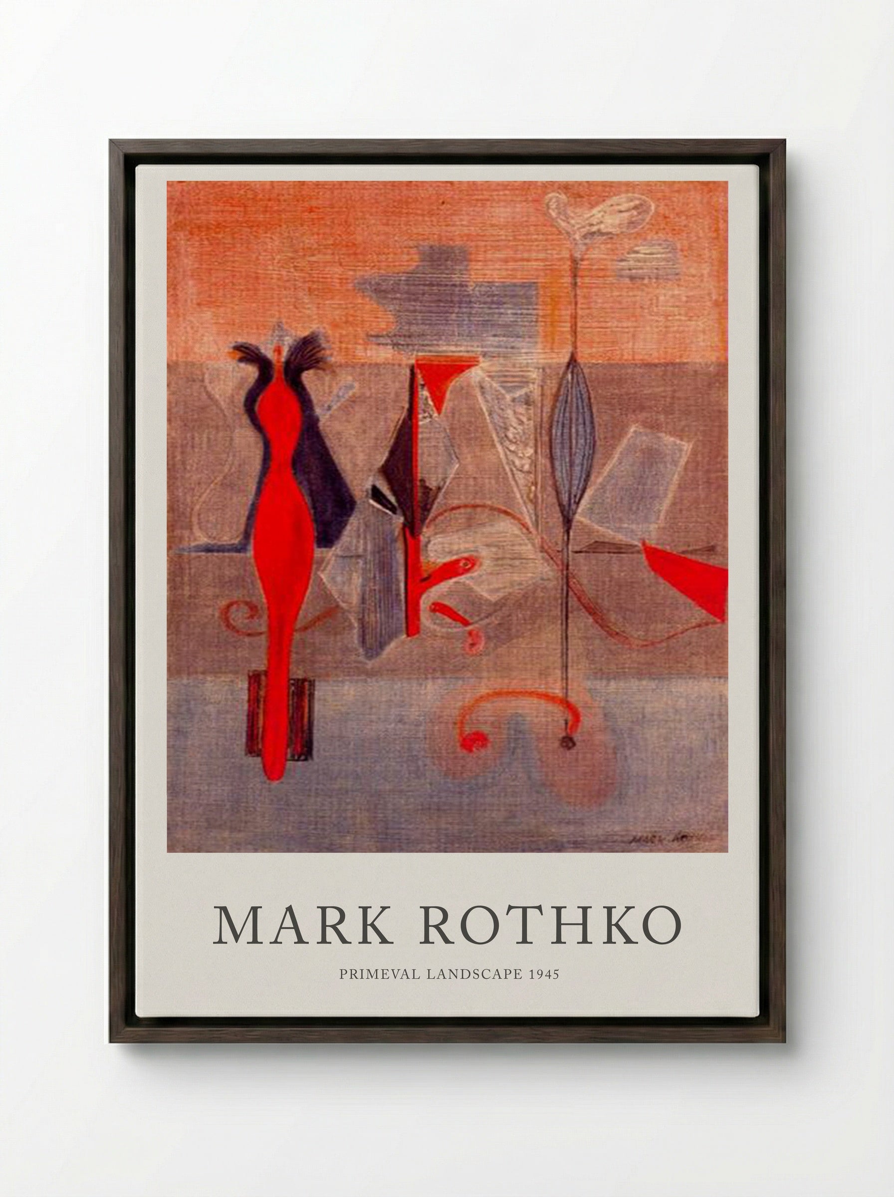 Primeval Landscape - Mark Rothko - Framed Canvas Dark Wood
