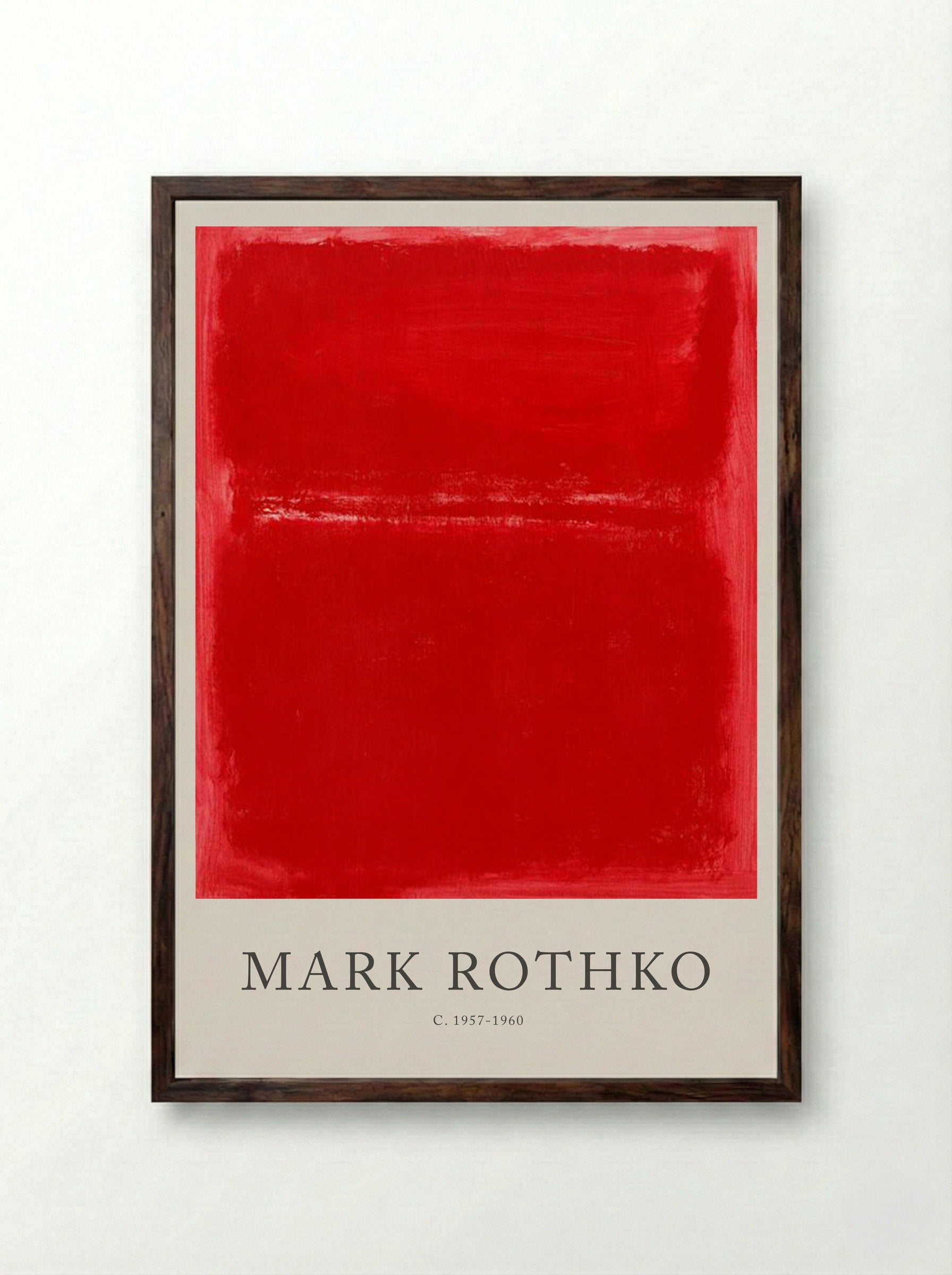Untitled (Red Rectangle) - Mark Rothko - Framed Print Dark Wood