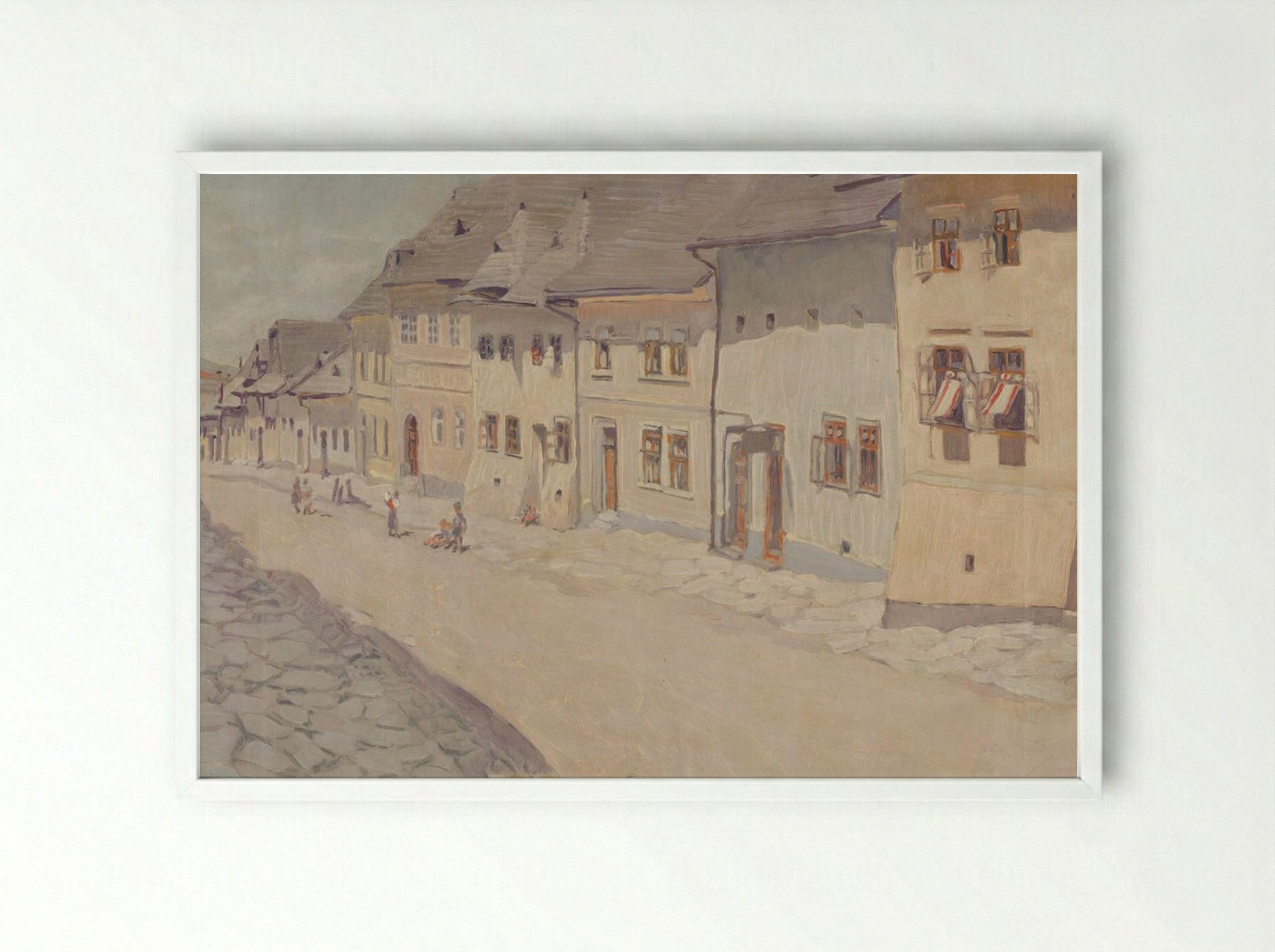 Street in Liptovský Svätý Mikuláš - Konštantín Bauer - Framed Print White
