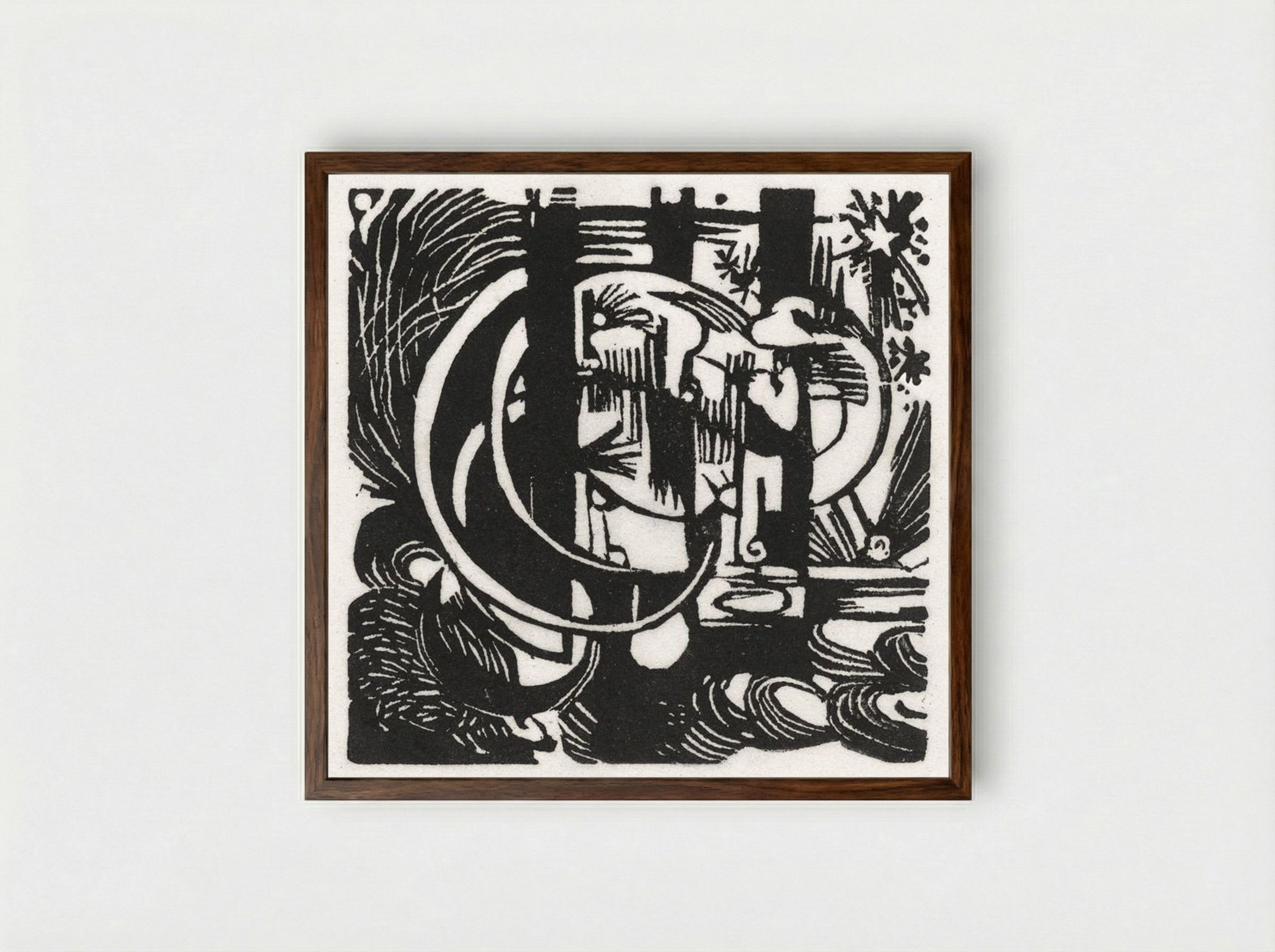 Lizards - Franz Marc - Framed Print Dark Wood