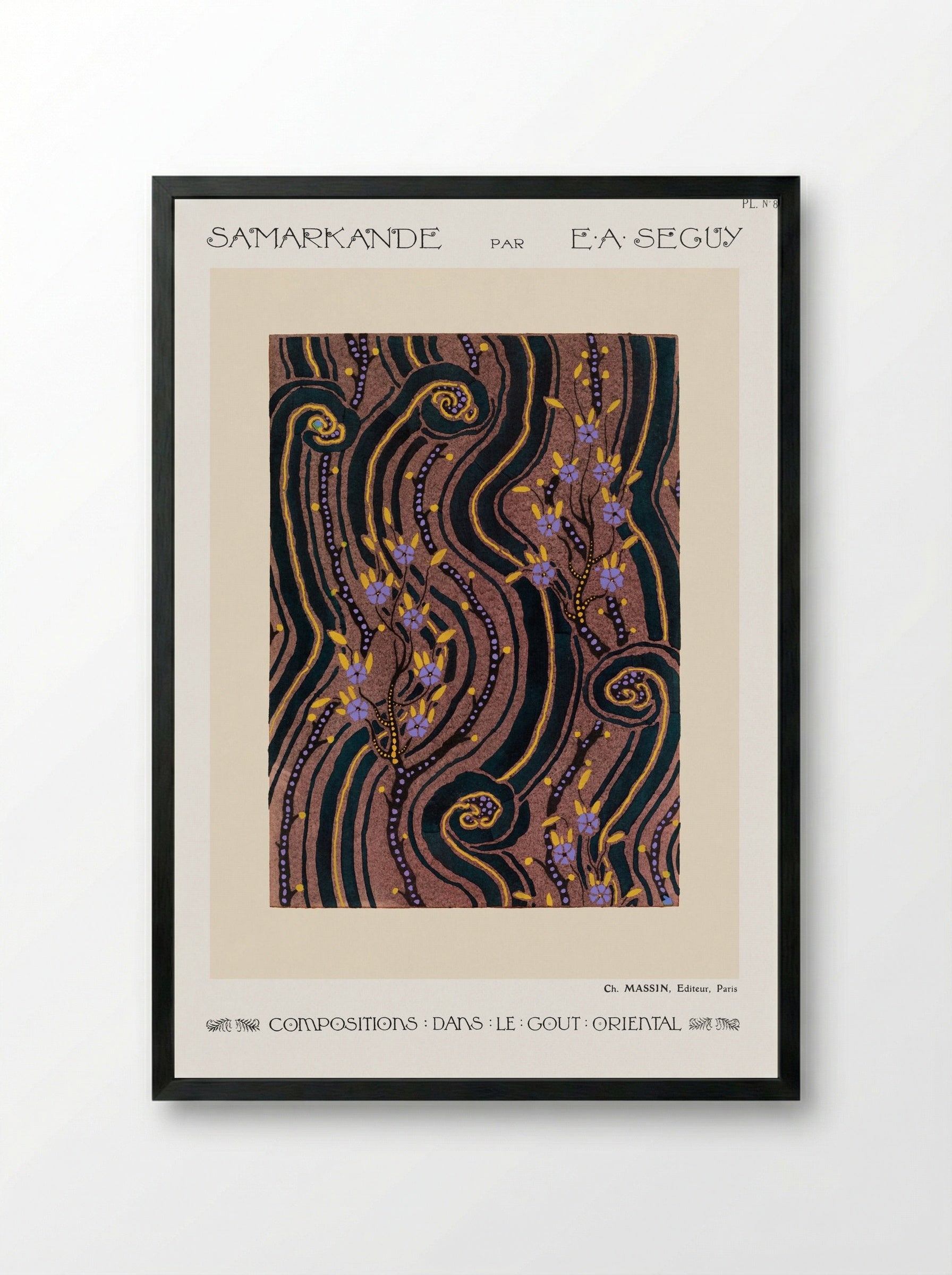 Samarkande (Plate 8, Compositions in the Oriental Style) - Émile-Allain Séguy - Framed Print Black