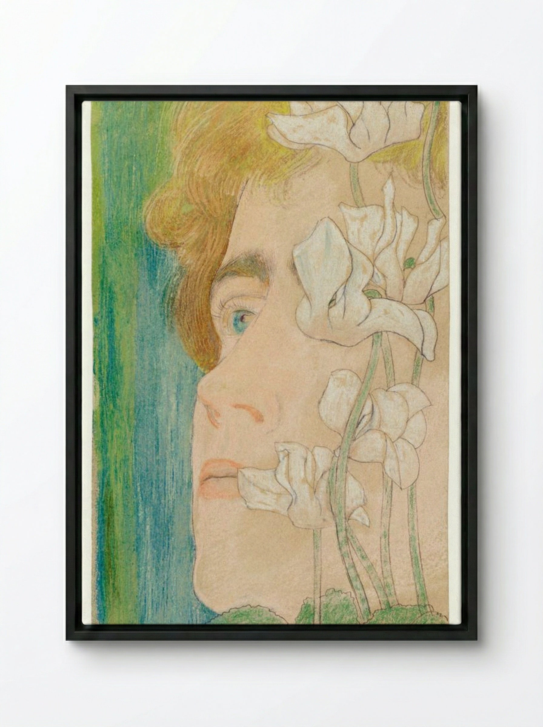 Marguerite - Jan Toorop - Framed Canvas Black