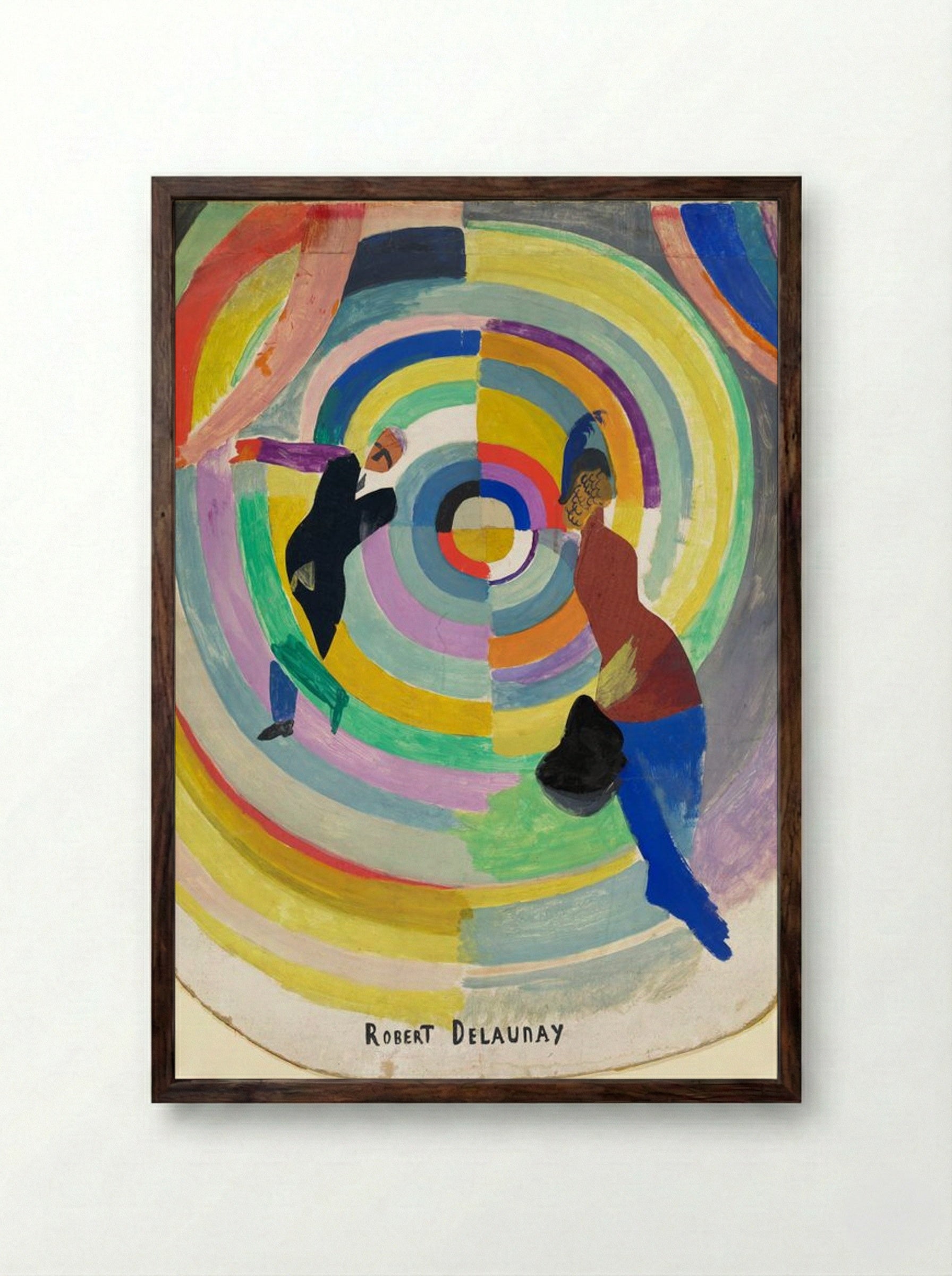 Political Drama - Robert Delaunay - Framed Print Dark Wood
