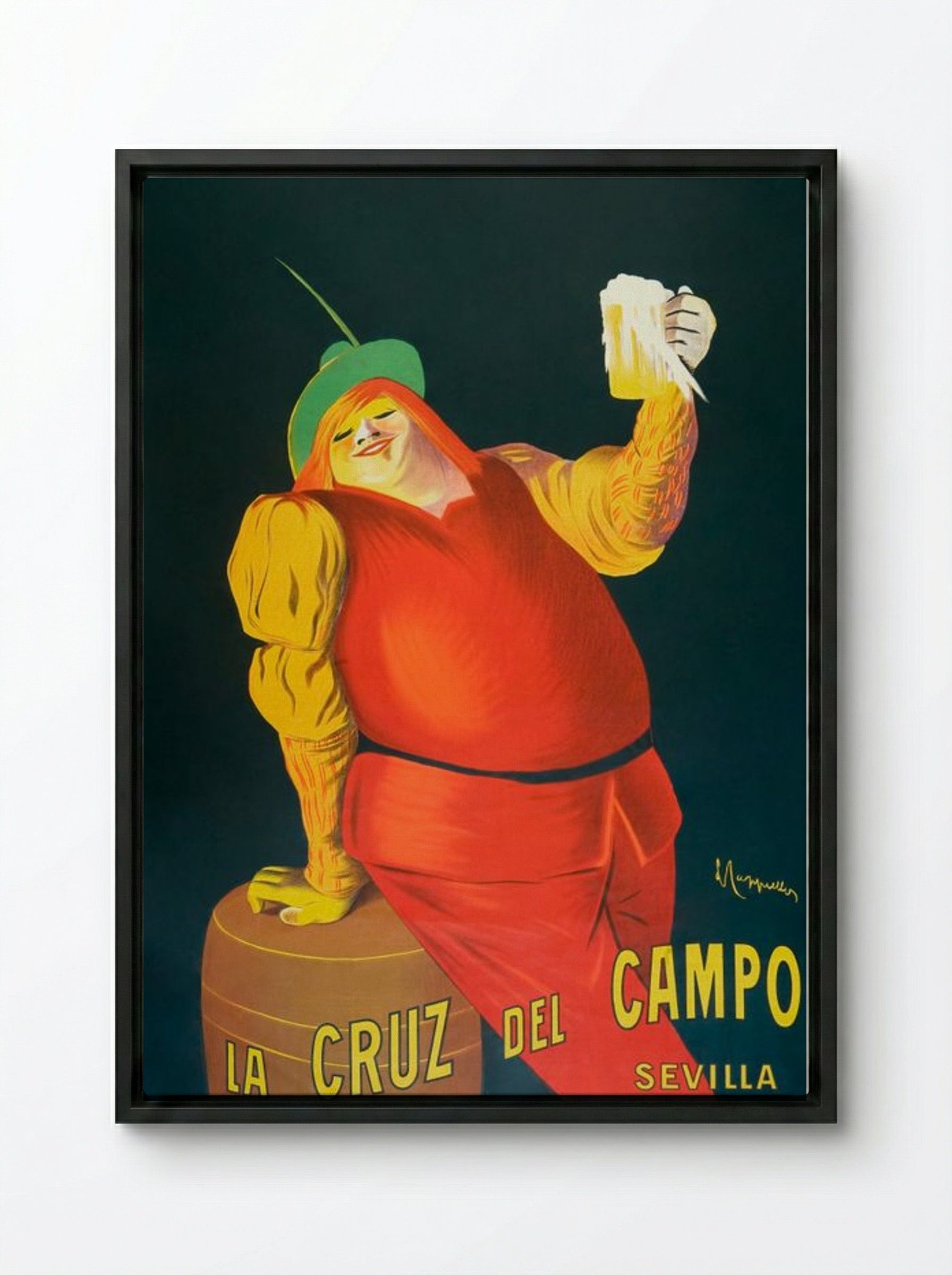 La Cruz del Campo Beers, Sevilla - Leonetto Cappiello - Framed Canvas Black