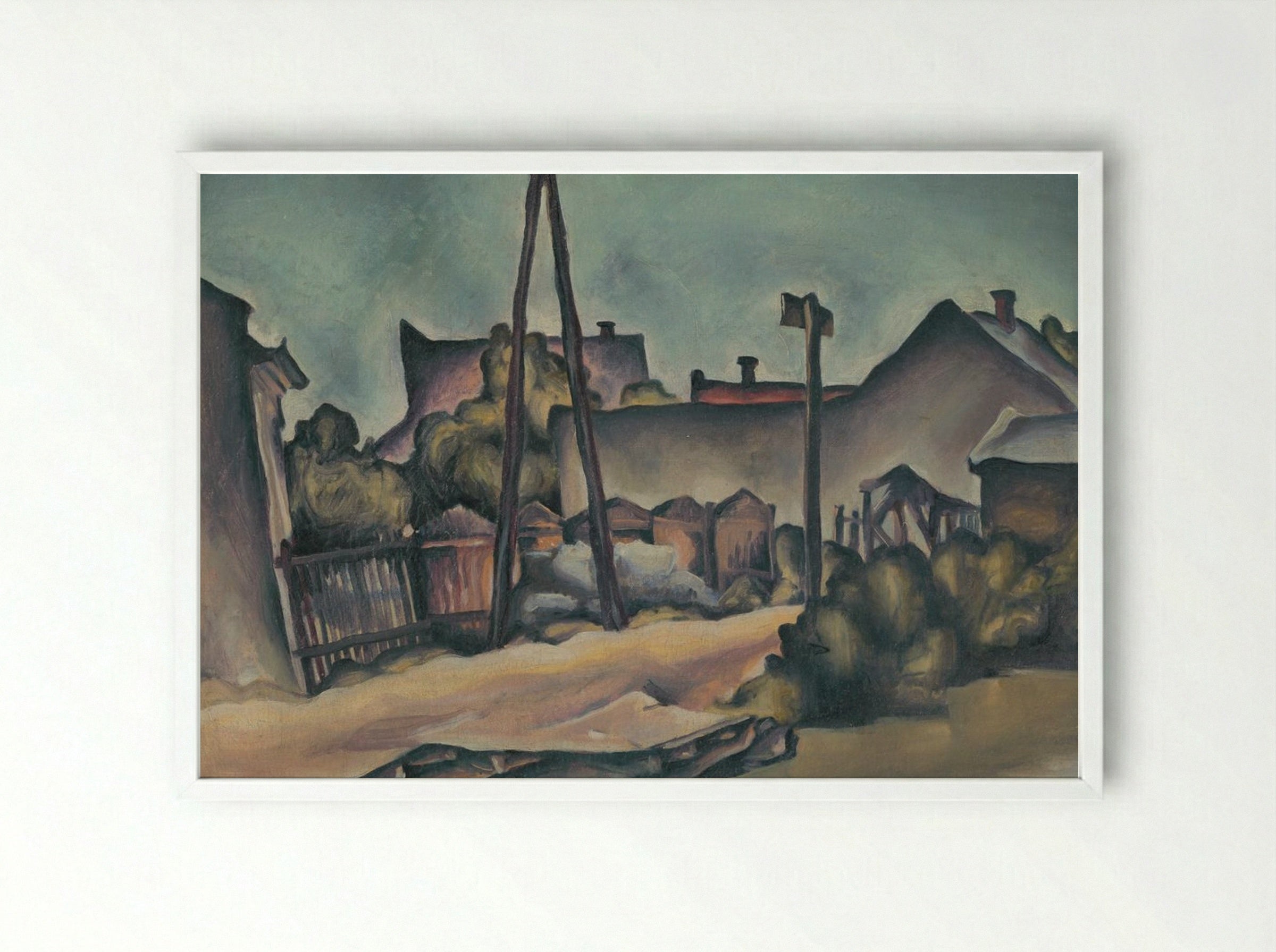 On the Outskirts of Kostroma - Konstantin Bauer - Framed Print White