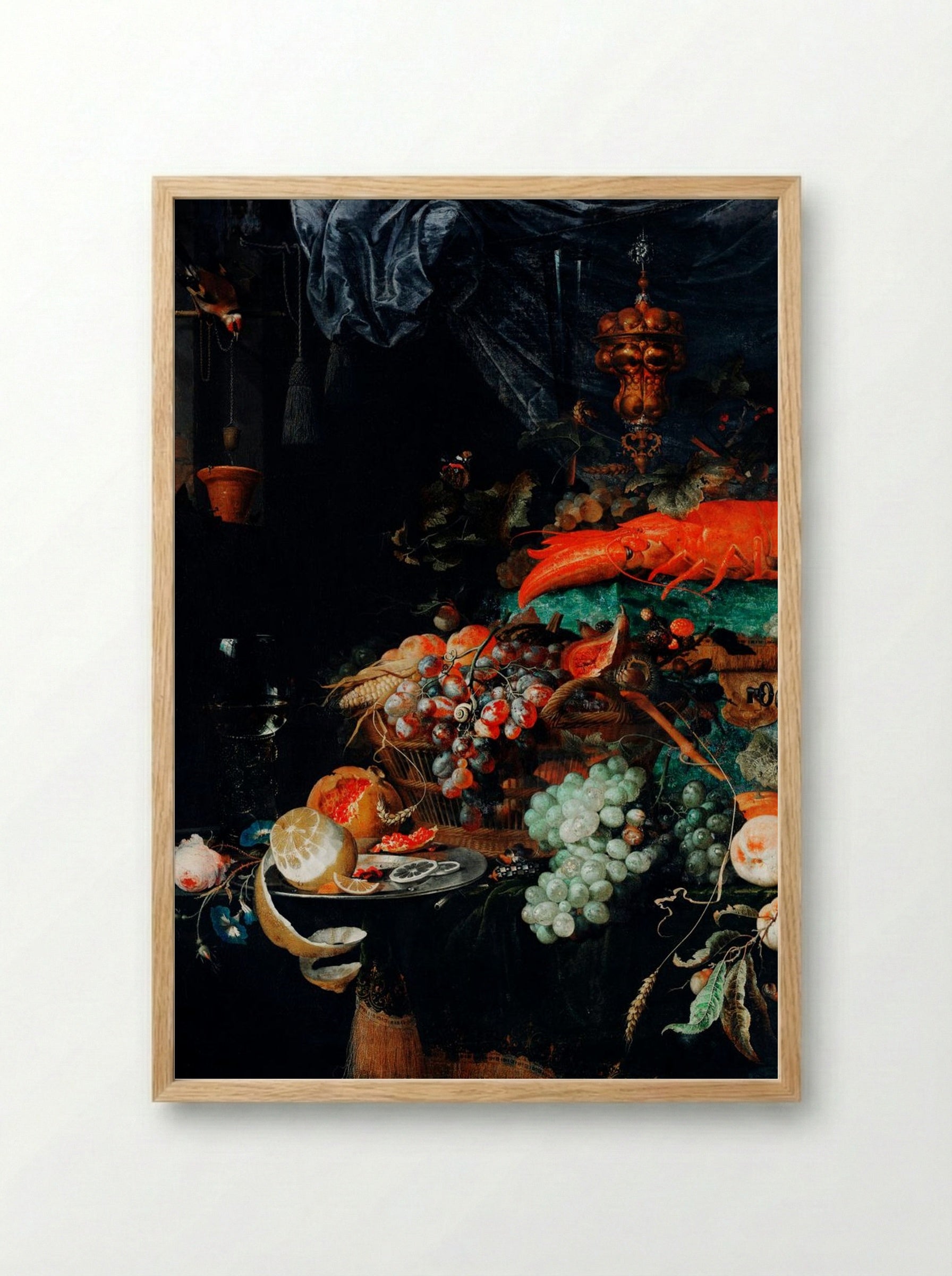 Fruits and Lobster - Abraham Mignon - Framed Print Wood