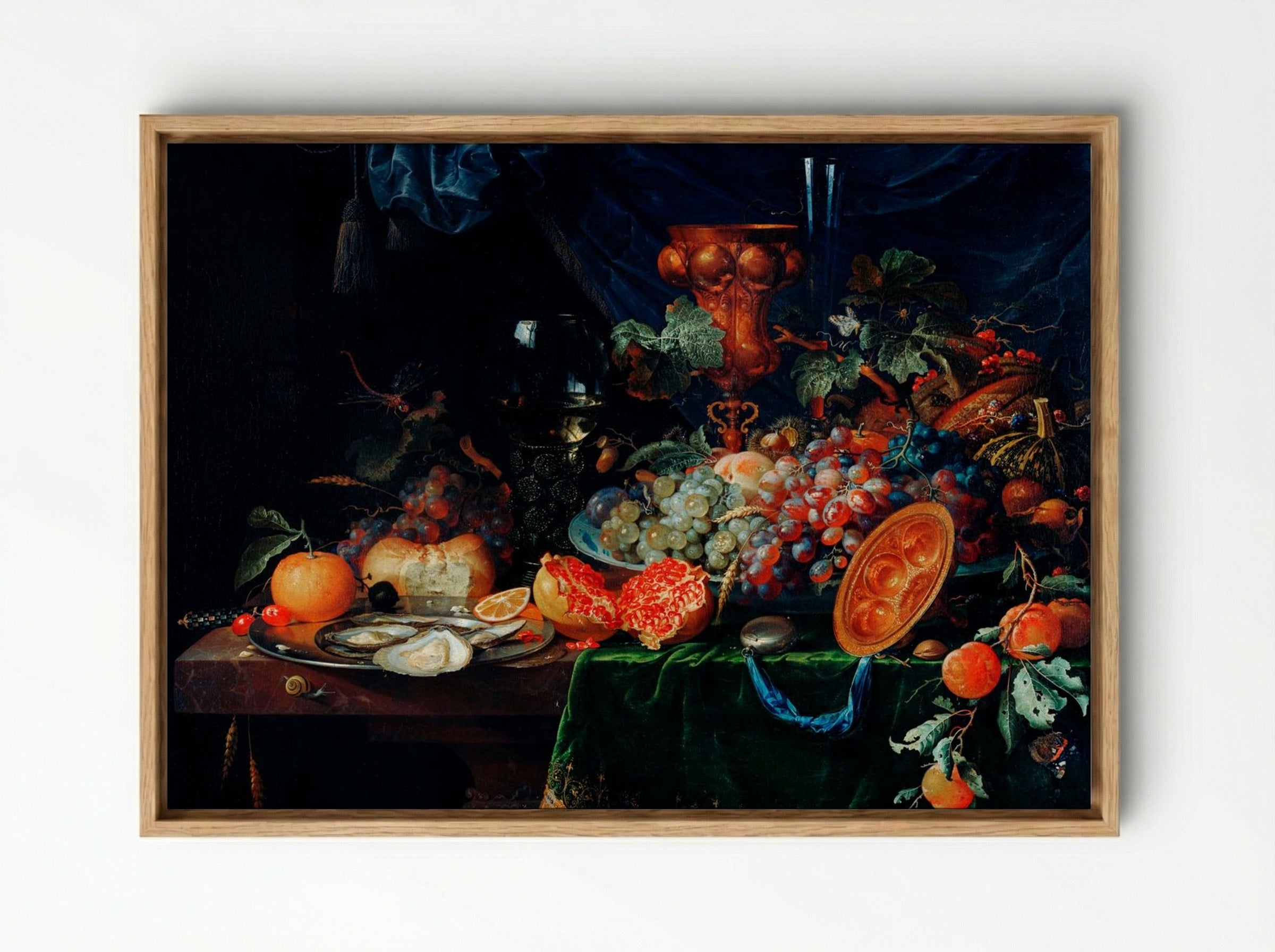 Fruits and Oysters - Abraham Mignon - Framed Canvas Wood
