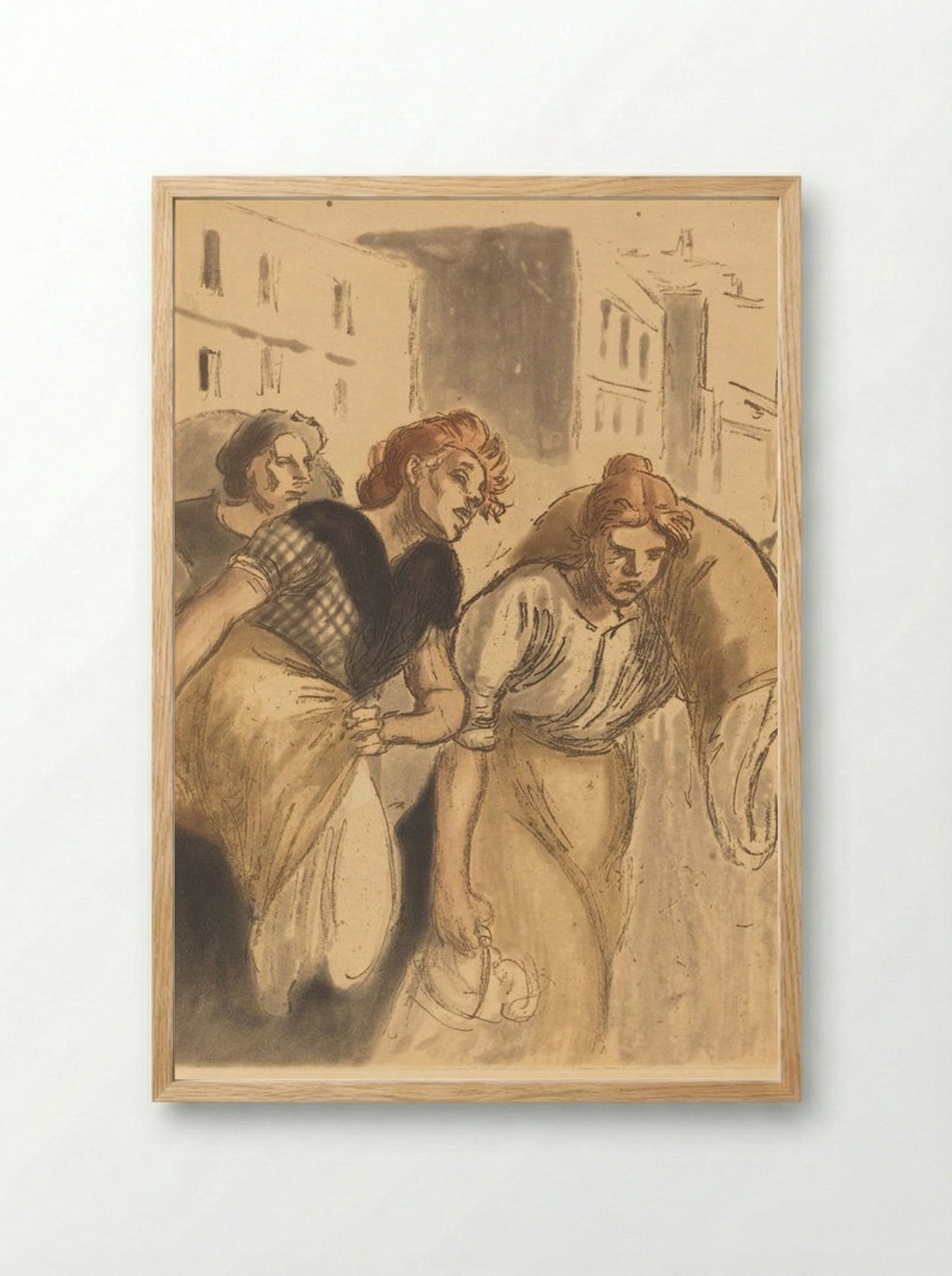Return from the Wash House (Retour de lavoir) - Théophile Alexandre Steinlen - Framed Print Wood