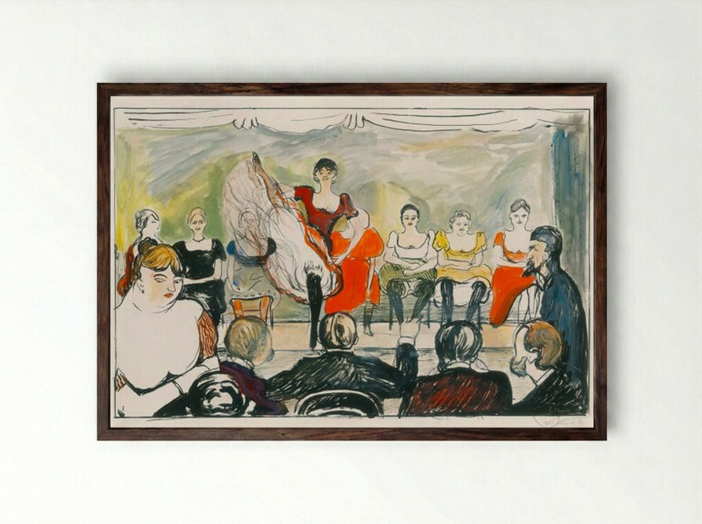 Tingeltangel - Edvard Munch - Framed Print Dark Wood