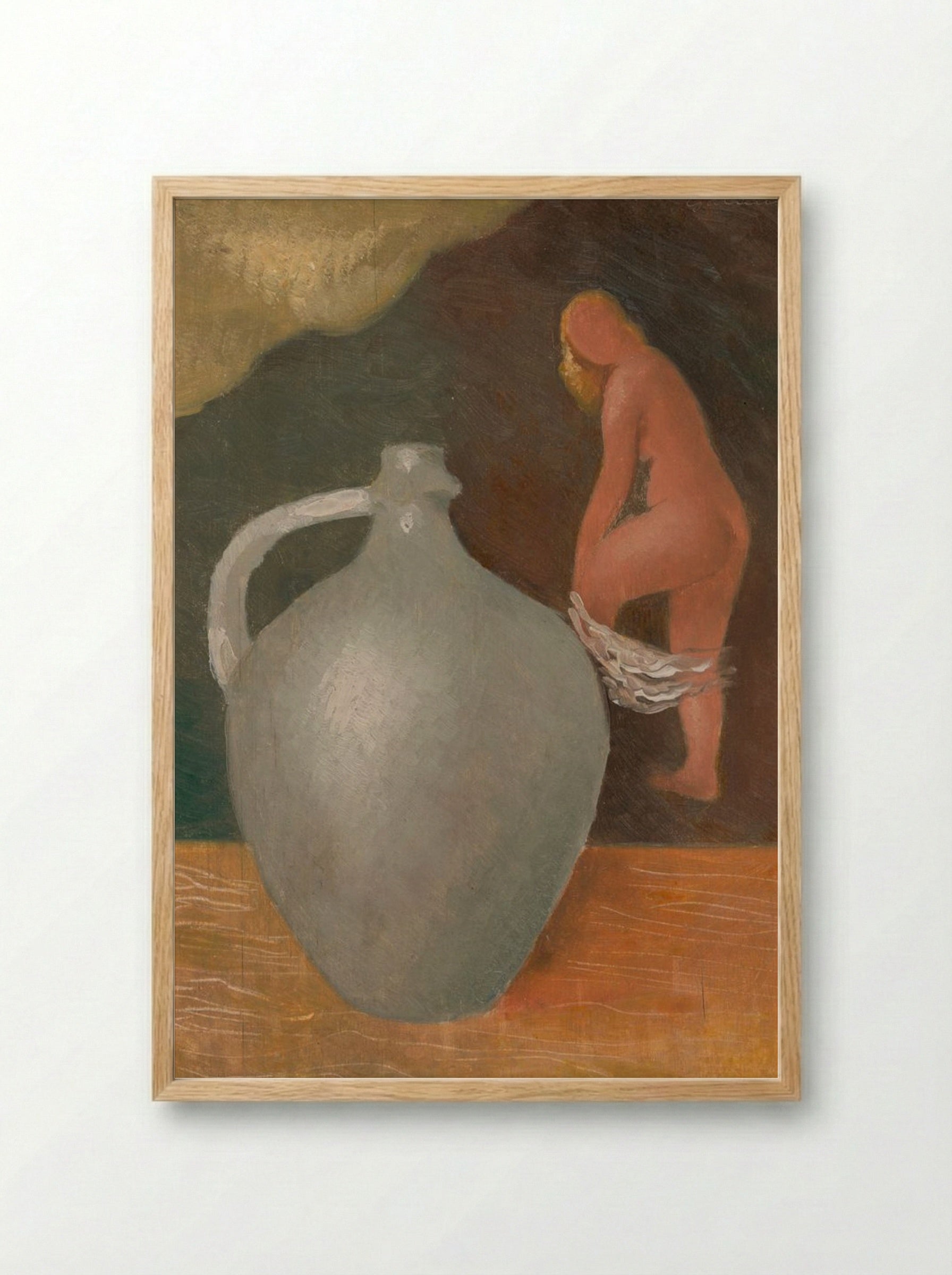 Woman with Jar - Mikuláš Galanda - Framed Print Wood
