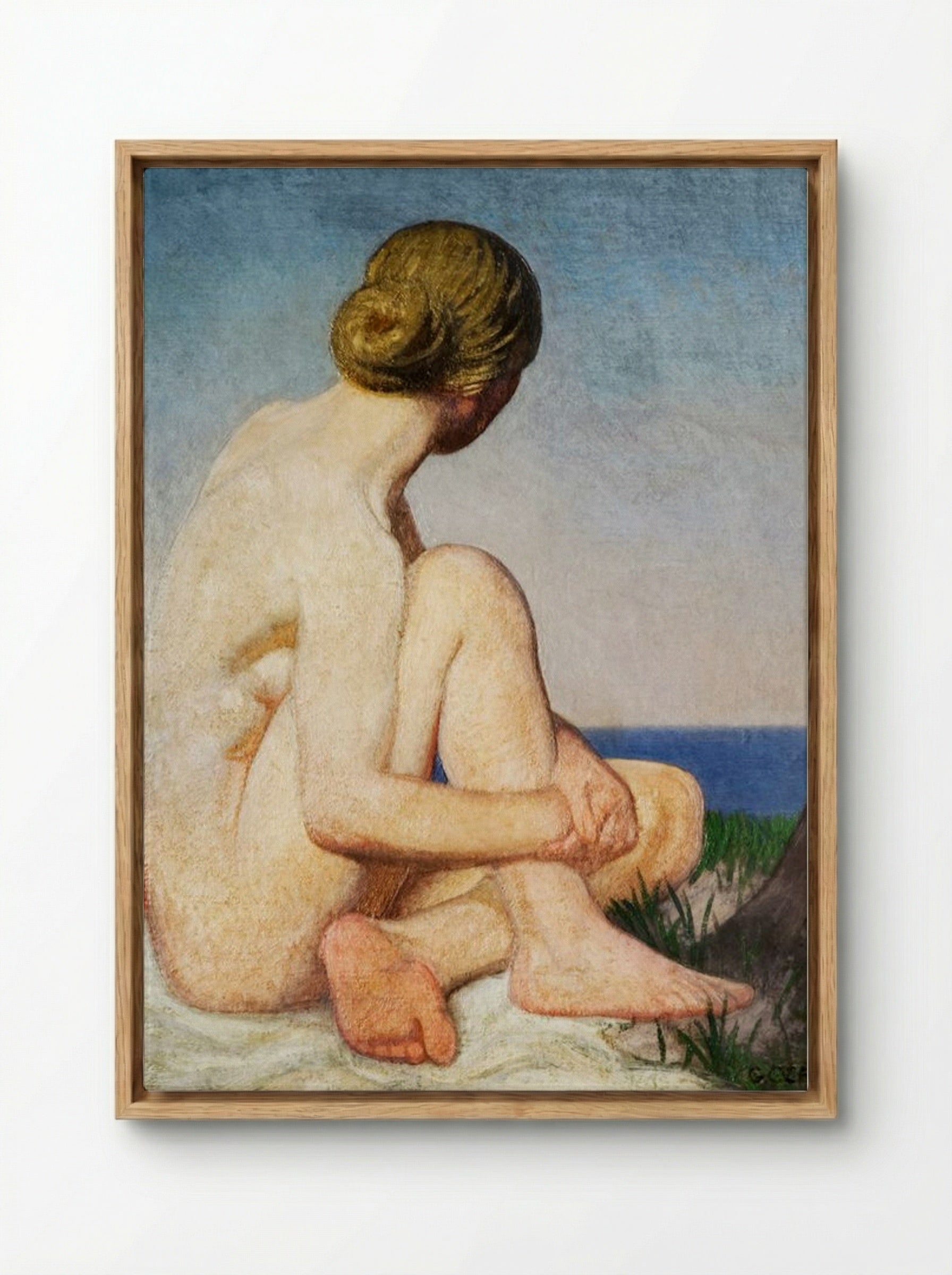 The Watcher - George Clausen - Framed Canvas Wood